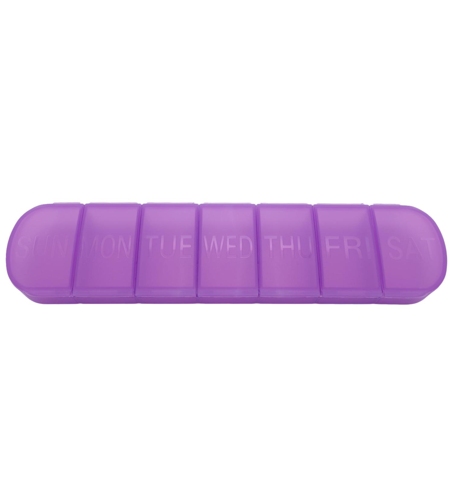 7 Day Weekly Pill Organizer - ShysTech Large AM PM Pill Case for Medications Supplements & Vitamins (Purple) - International Shipping Available - Buy Online on GoSupps.com