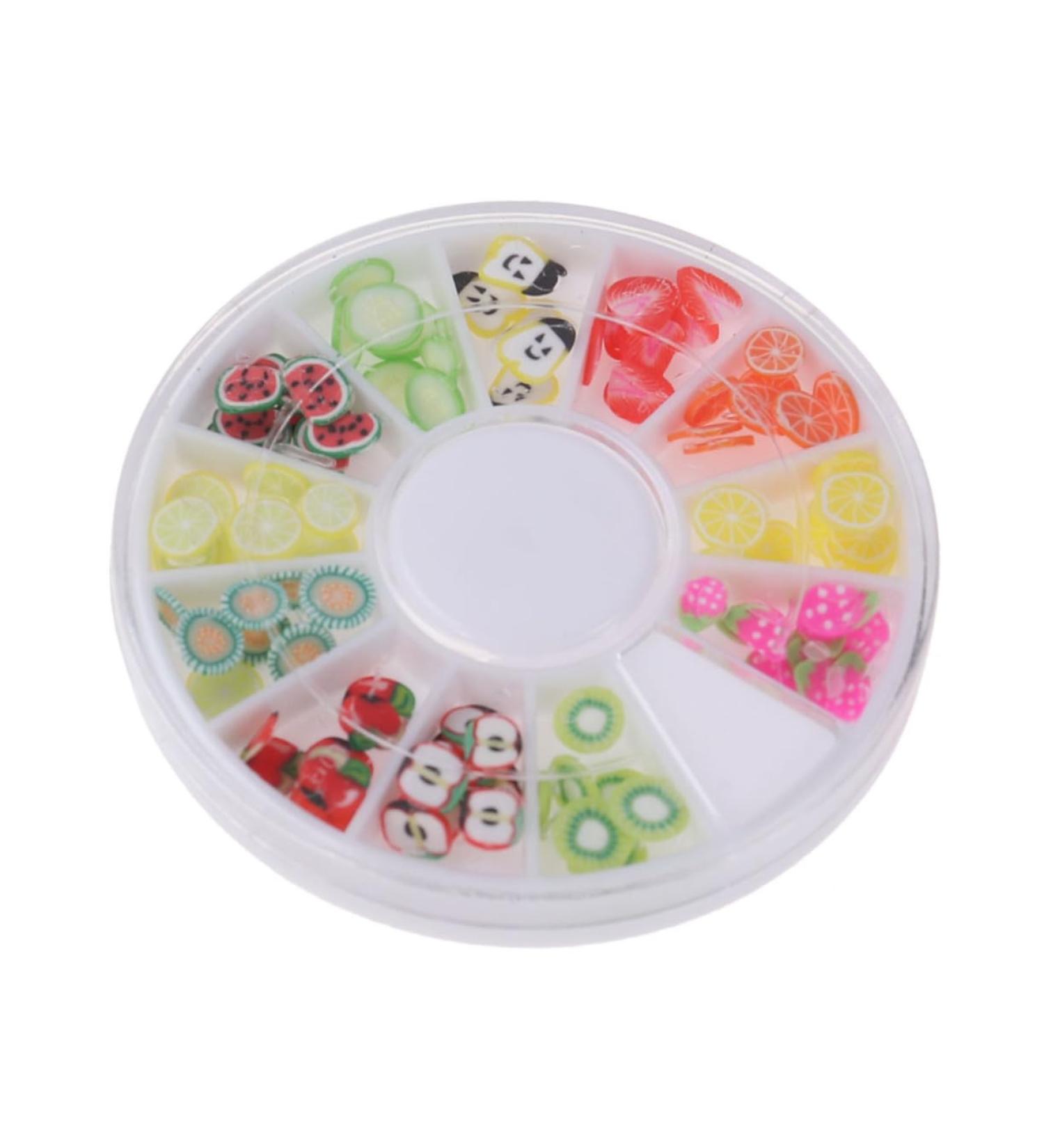 POPETPOP Nail Protector 12 Nail Art Tools Diy Decoration for Nail Manicure Tool Nail Beauty Accessories Nail Art Decor Polymer Clay Fruit Nail Charms - Buy Online on GoSupps.com