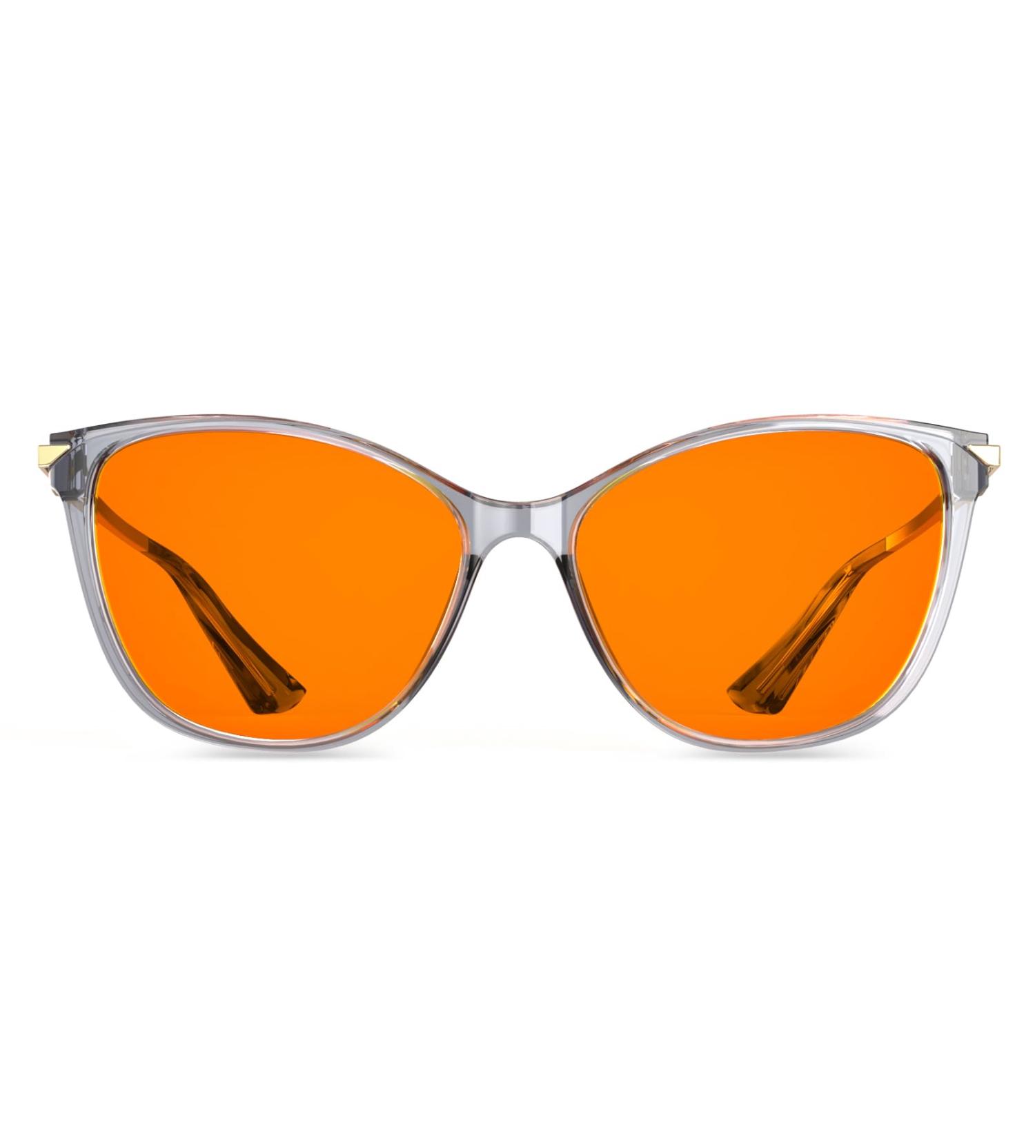 Buy Bloomoak 99% Blue Light Blocking Cat Eye Glasses - Anti-Fatigue Gaming Glasses for Screens & TV - Stylish Orange & Gray Transparent Design - Buy Online on GoSupps.com