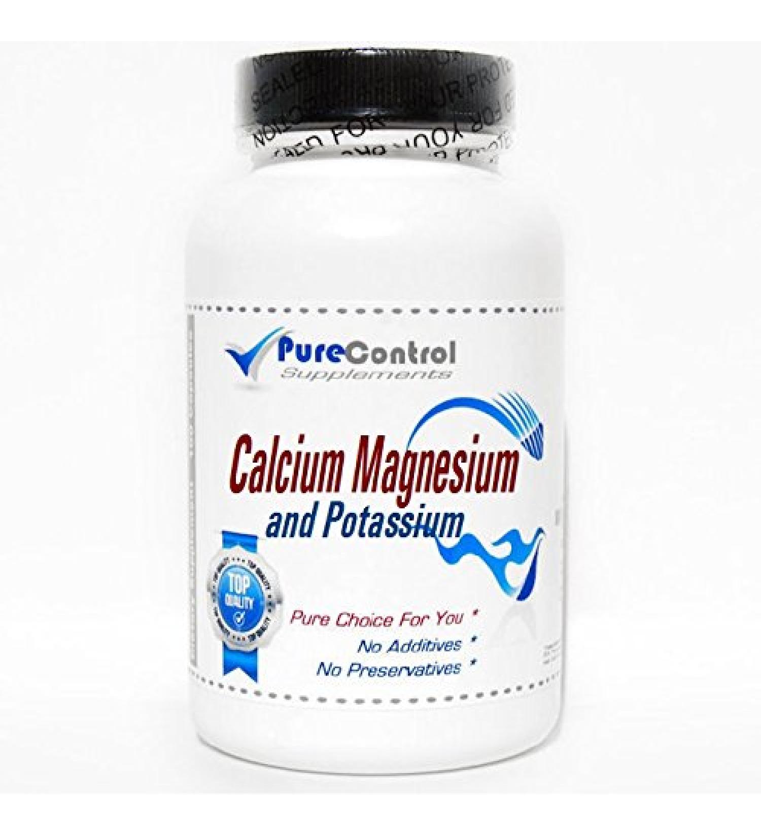 Calcium 500mg Magnesium 500mg and Potassium 99mg // 200 Capsules // Pure // by PureControl Supplements