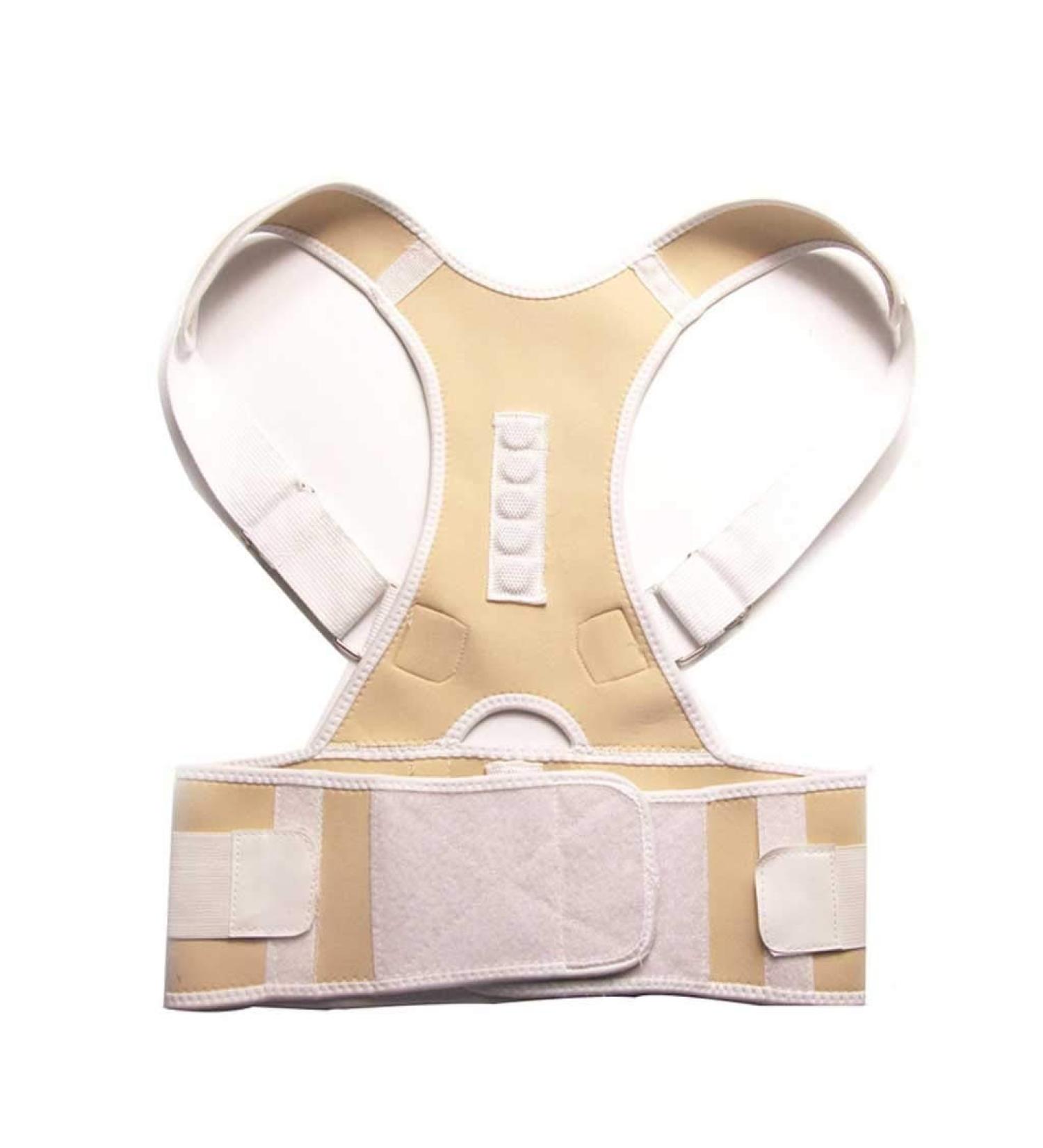 Adjustable Magnetic Posture Corrector Corset | Back Brace & Lumbar Support for Men & Women - Large-XL Nude - Buy Online on GoSupps.com