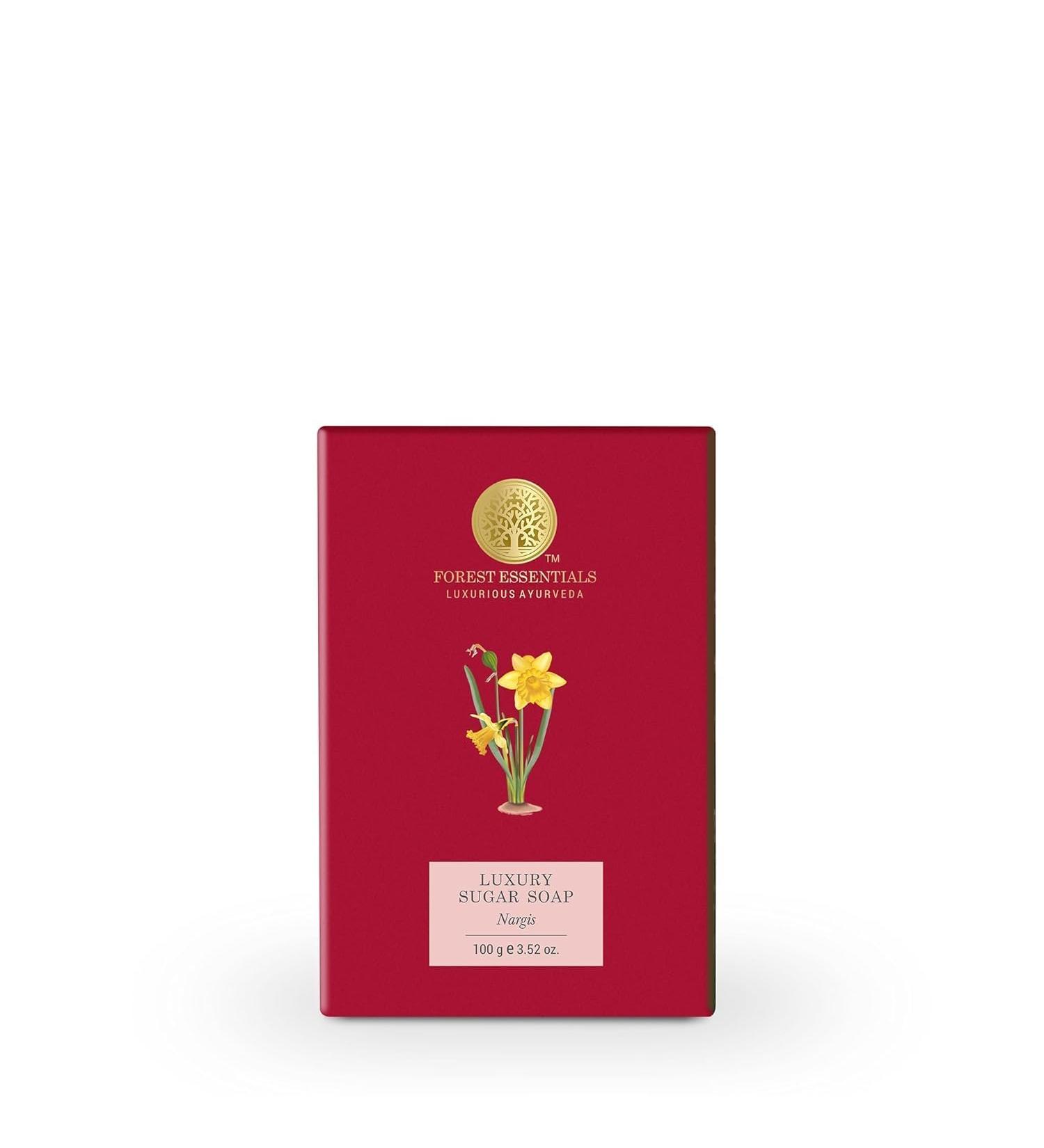 Buy Forest-Essentials Luxury Sugar Soap | Nargis | Ayurvedic Handmade Organic Soap for Smooth Skin | Scented Bath Soap with Raw Cane Sugar - International Shipping Available - Buy Online on GoSupps.com