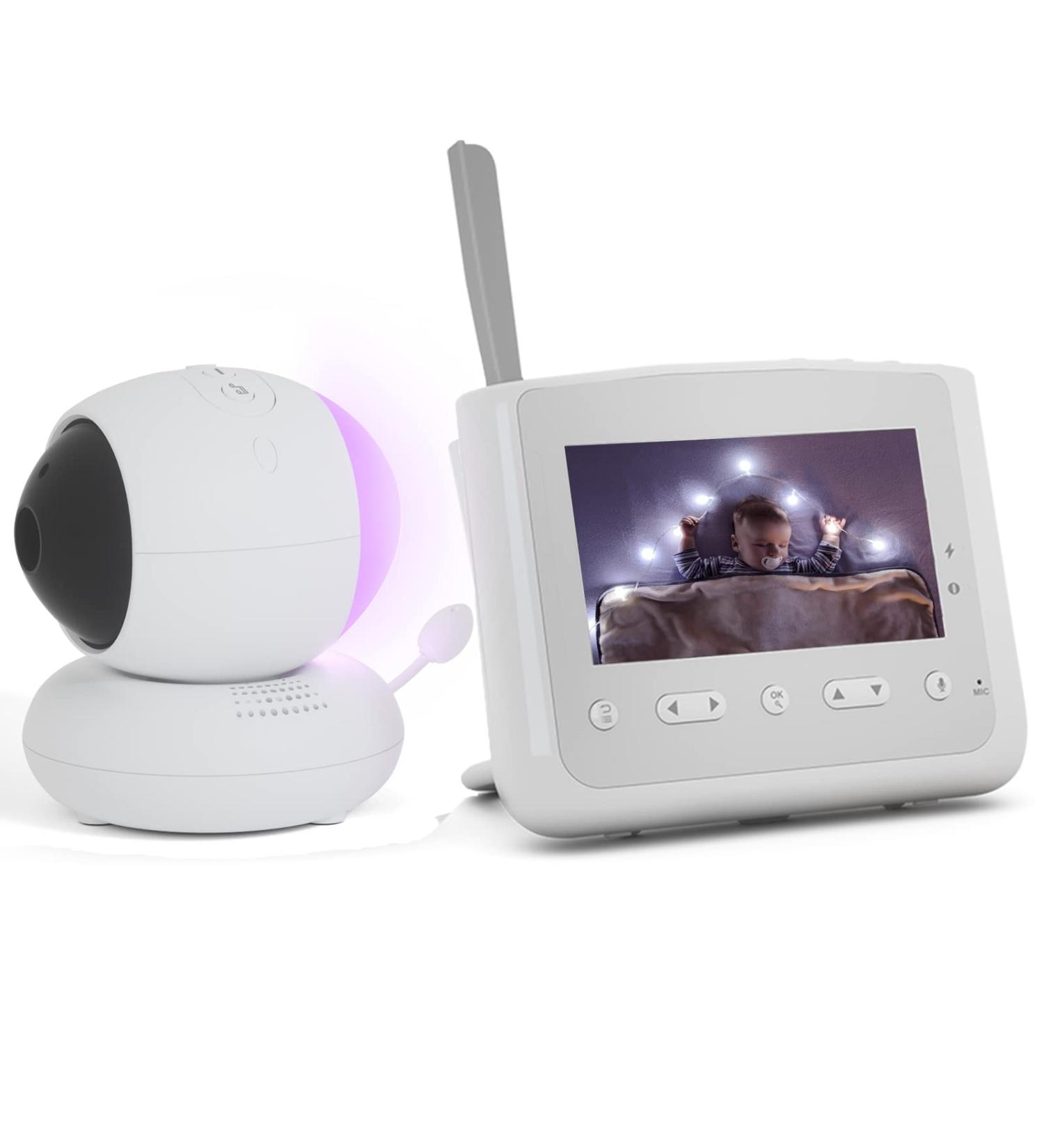 MYPIN 4.3 Full HD Video Baby Monitor with Camera, Night Vision, Temperature Sensor, Two-Way Audio & Lullabies - TYPE-C HS0357 - Buy Online on GoSupps.com