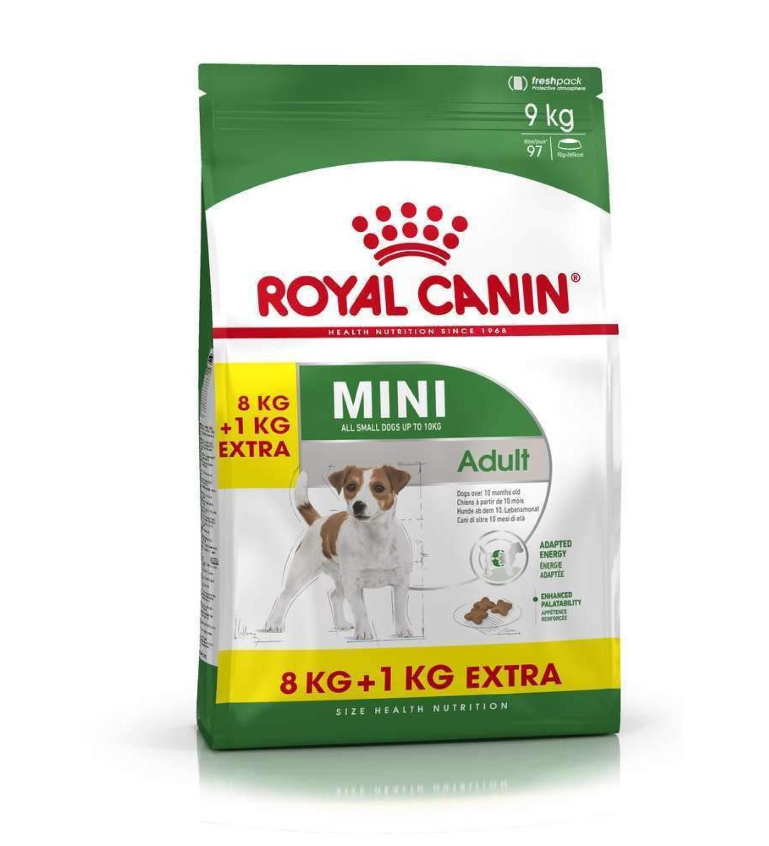 Royal Canin Mini Adult Dog Food 8 + 1 kg Pack of 1 (1 x 9 kg) - Buy Online on GoSupps.com