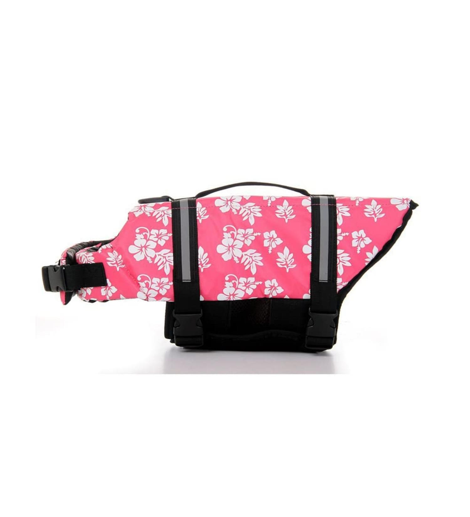 Shop Shtgoi Dog Chest Reflecting Lifeguard Vest - Safety Suits for Swimming & Boating - Stylish Pink Floral Design for Puppies - Buy Online on GoSupps.com
