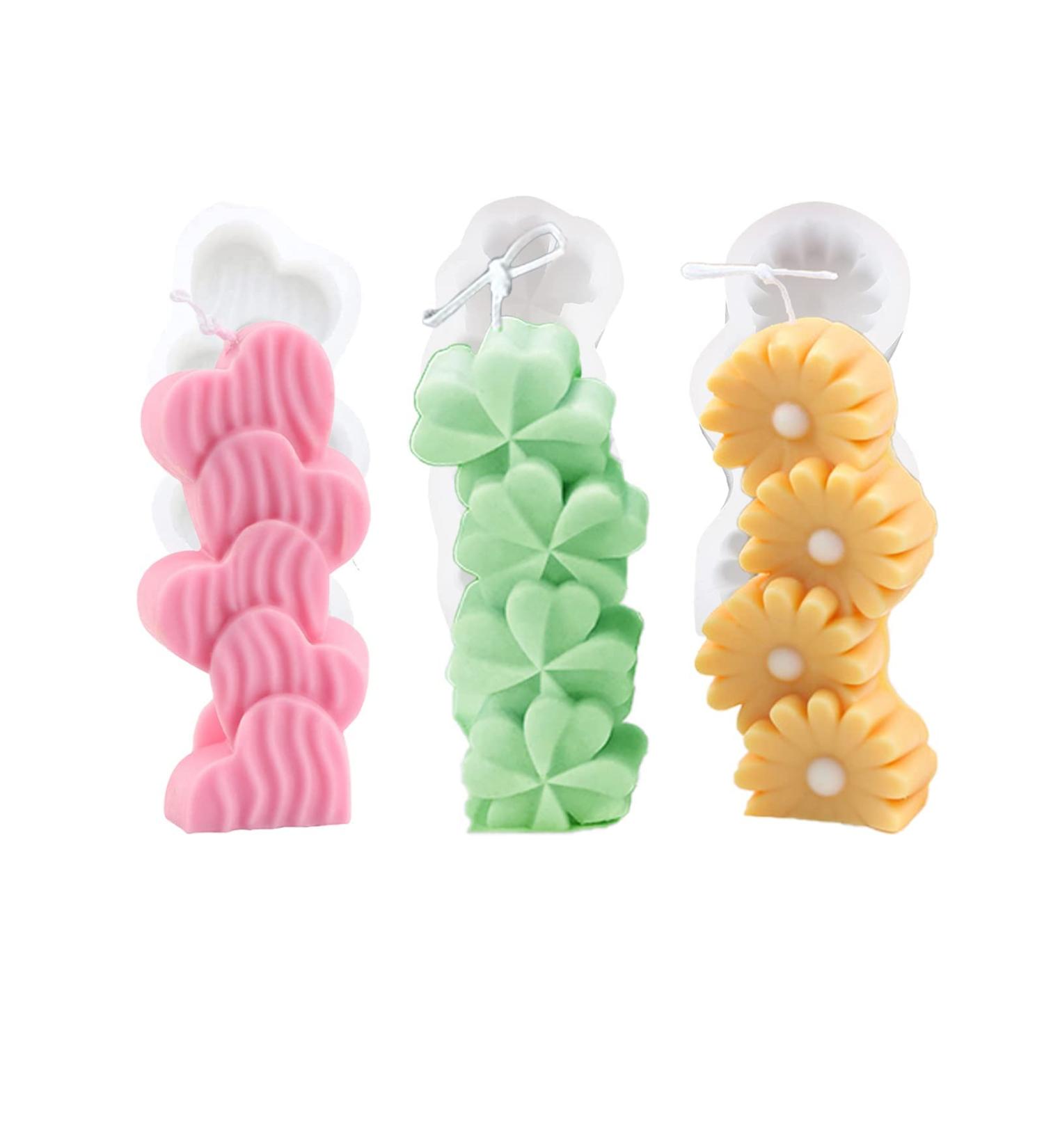 3pcs Silicone Candle, Soap, and Resin Molds - DIY Aromatherapy Candles, Cake, Clay, Artcraft Gift - Size B - Buy Online on GoSupps.com