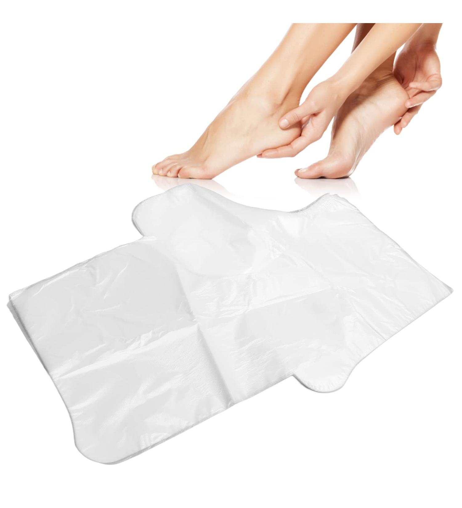 100 Disposable Socks - Transparent Ankle Boots for Spa & Pedicure | Foot Masks & Covers for Skin Care - Buy Online on GoSupps.com