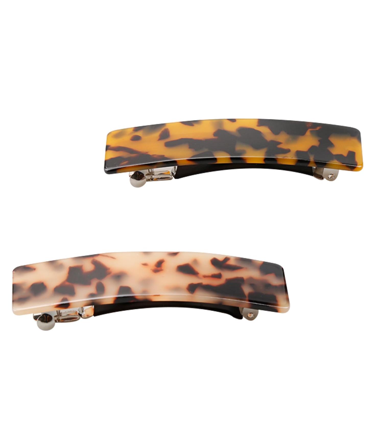 Tabanzhe 2 Hair Barrettes - Exquisite French Design Tortoise Shell Celluloid Rectangle Hair Clips Stylish and Durable Accessories for Women's Everyday Hairstyles - Buy Online on GoSupps.com