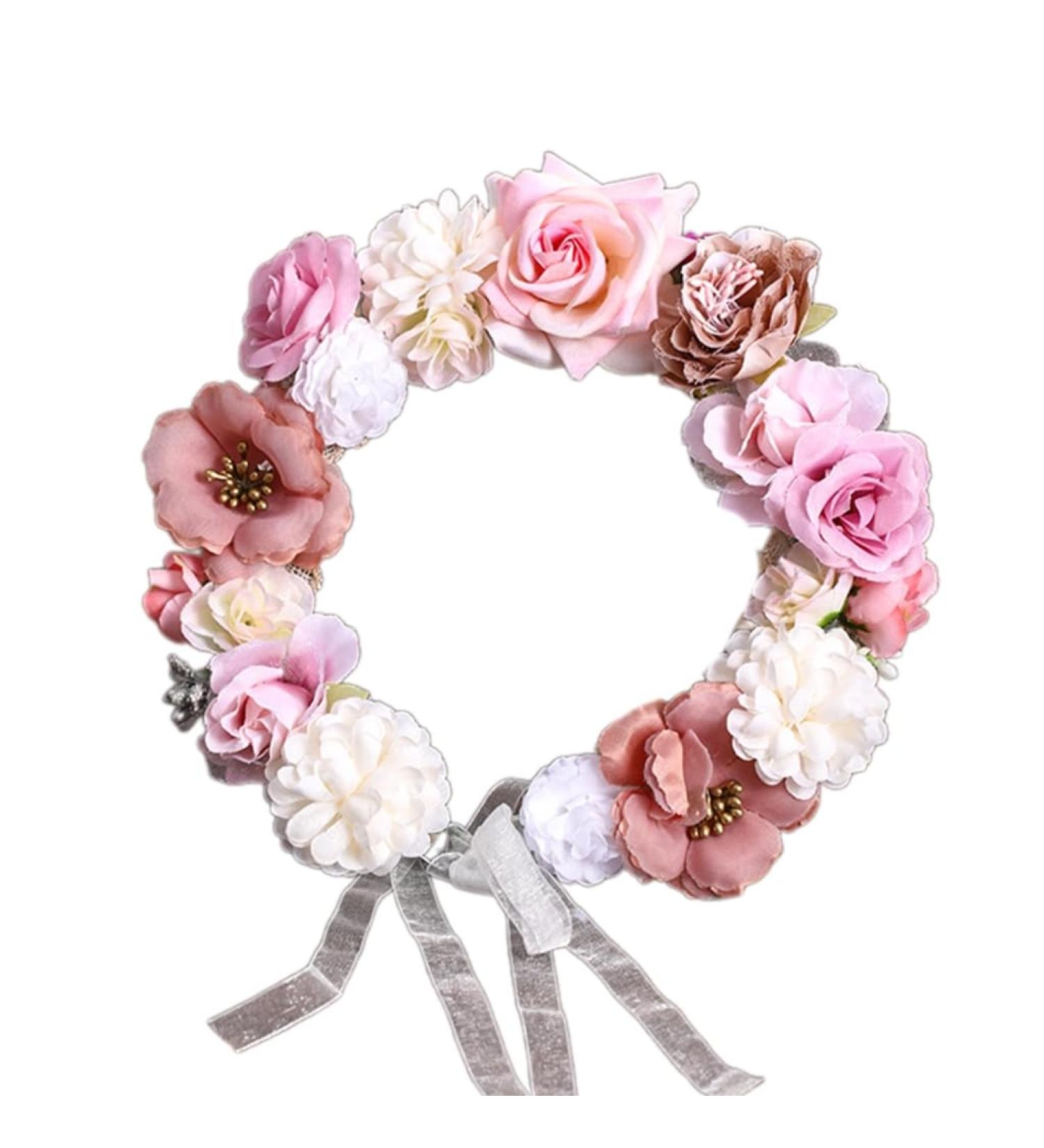 JSGHGDF Flower Headbands Women Bride Flower Crown For Wedding Party Supply Floral Garlands Crown Hair Wreath Floral Headbands Coffee color - Buy Online on GoSupps.com