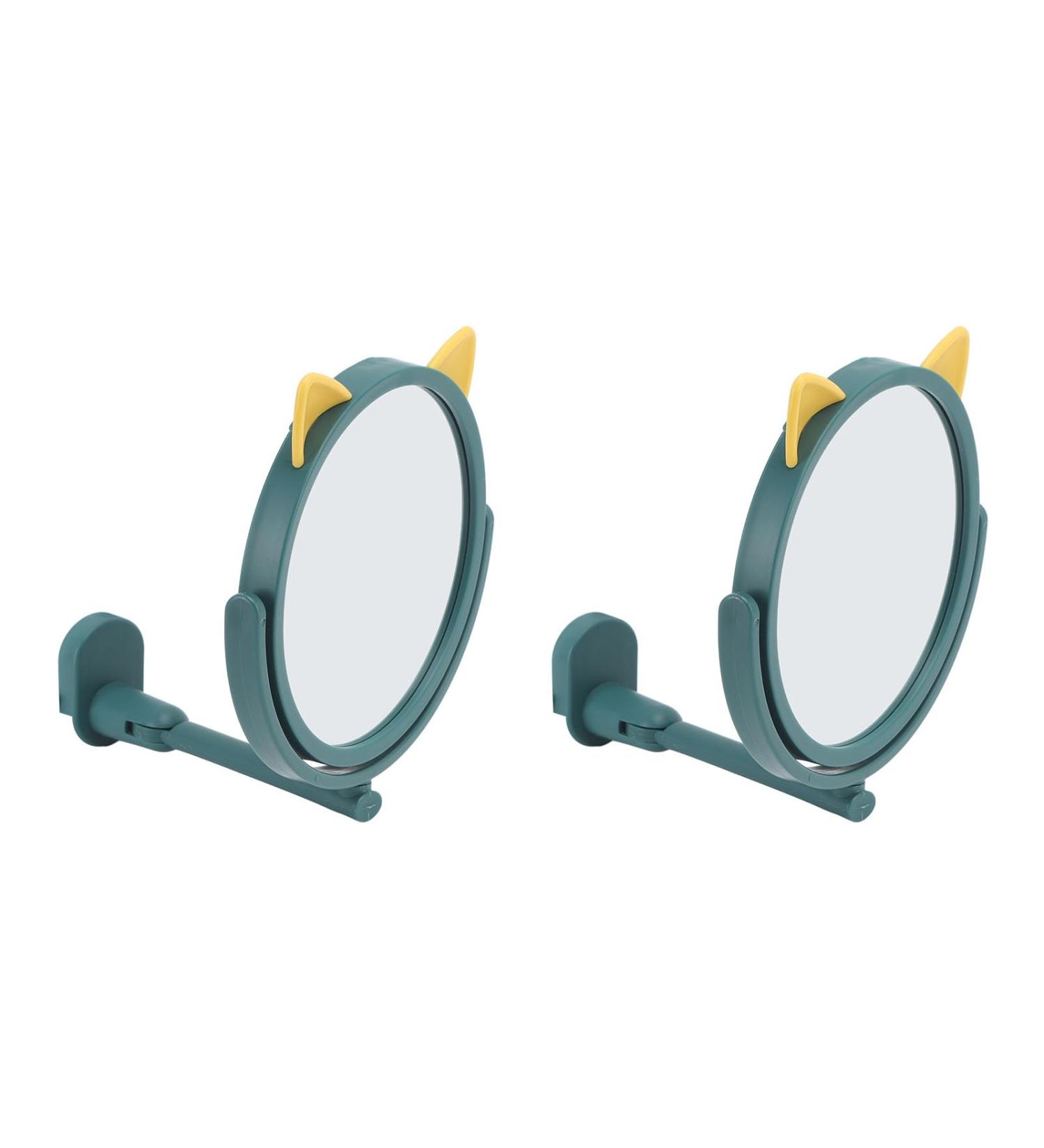 Wall Mounted Makeup Mirror Fogless Suction Cup Mirror PP Shell 360 Degree Swivel Arm for Outdoor Hiking for Daily Life Green - Buy Online on GoSupps.com