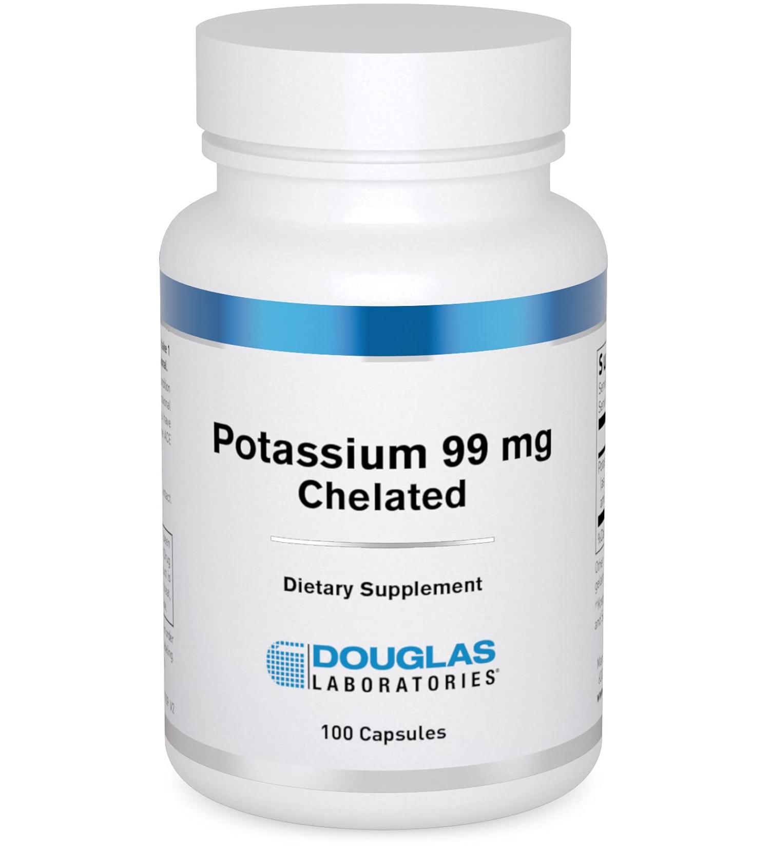 Douglas Laboratories Potassium 99 mg Chelated | Supports Nerve Impulses & Muscle Function | 100 Capsules - Buy Online on GoSupps.com