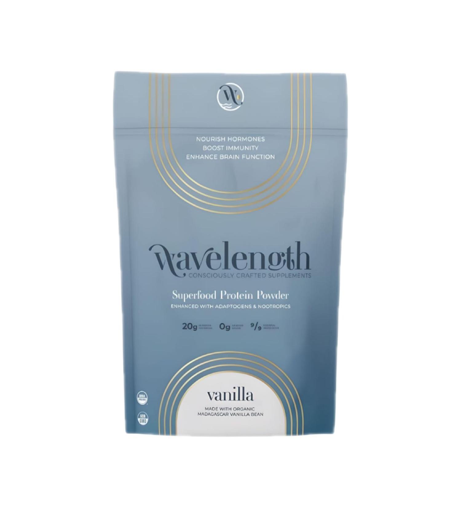 Wavelength Vanilla Organic Plant-Based Superfood Protein Powder - USDA Organic Vegan Soy-Free Dairy-Free No Added Sugar - Best Superfood for Nutrition - Buy Online on GoSupps.com