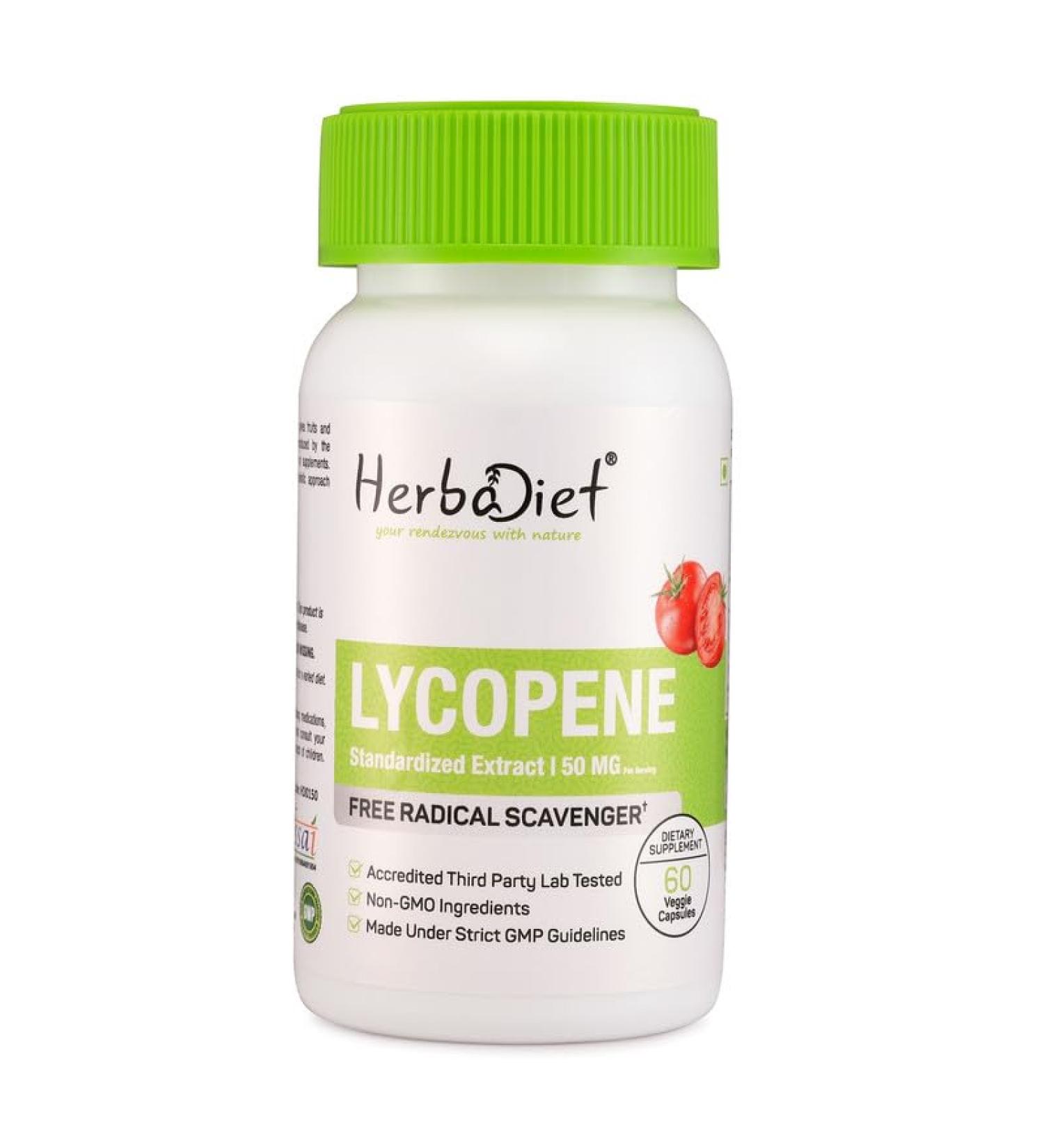 Lycopene 50mg Capsules - Natural Prostate & Immune Support - Antioxidant for Heart Vision & Eye Health - Pure Tomato Extract (120 Caps) - International Shipping Available - Buy Online on GoSupps.com