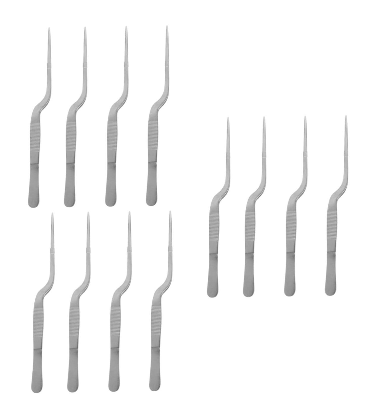 12 Pcs Stainless Steel Tweezers Cleaning Tools Set - Ceramic Plant & Cloud Clamp, Earwax Cleaning Tool Kit - Silver Detergent Ear - 16X1.5X1.3CMx3pcs - Buy Online on GoSupps.com