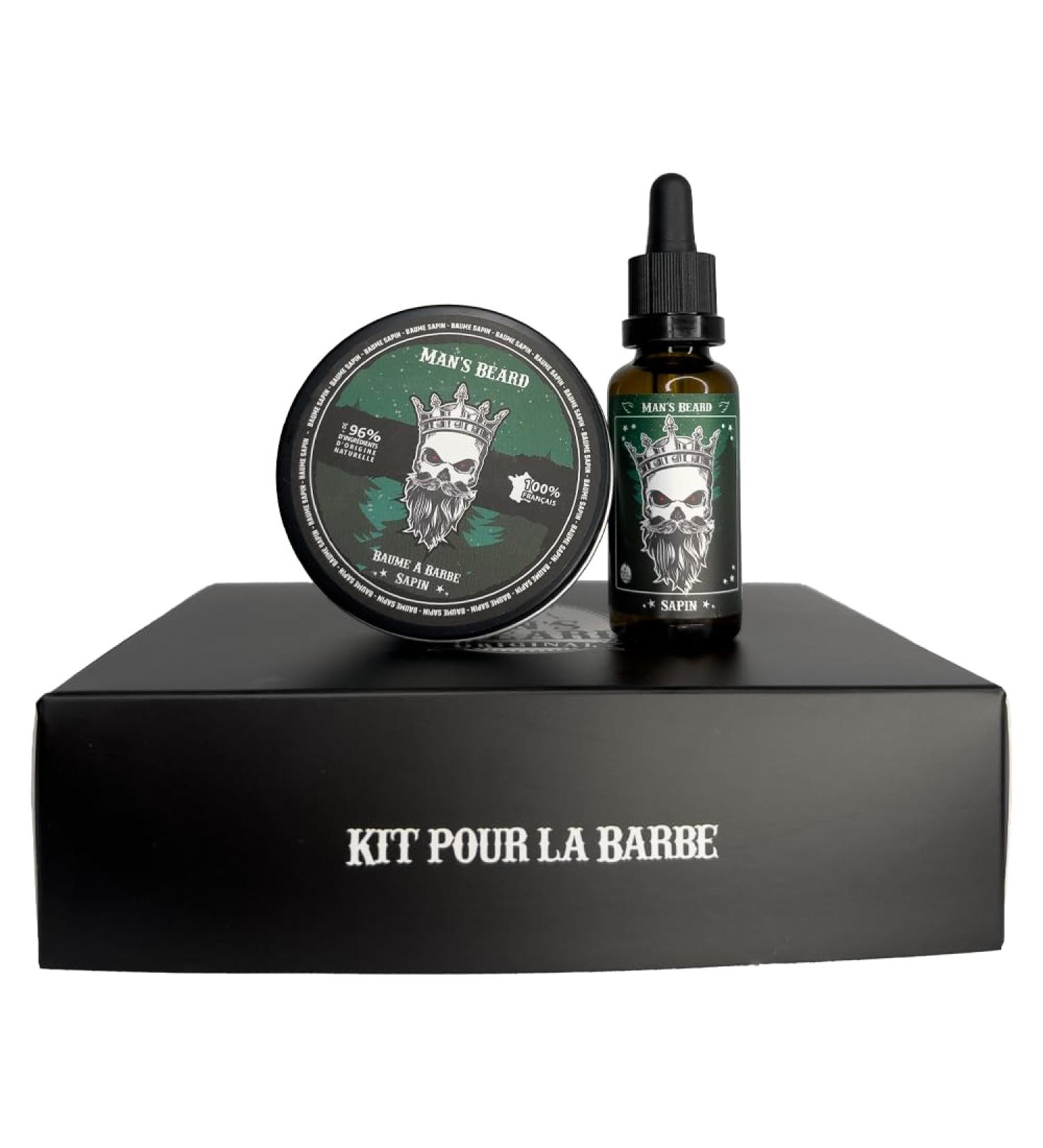 man's beard Beard Set Beard Oil 30 ml and Beard Balm 90 ml Scented Fir Beard and Mustache Ingredients of Natural Origin 100% Made in France - Buy Online on GoSupps.com