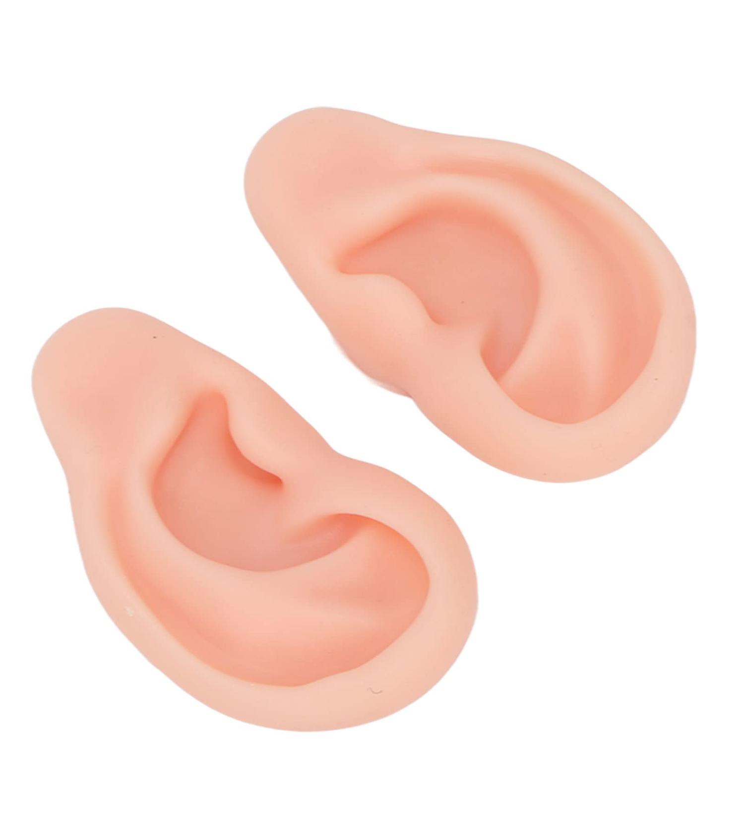 Silicone Ear Model for Earrings & Piercing Practice - Soft Simulation (Light Skin 7.5x4.5x1.7 cm) | International Shipping Available - Buy Online on GoSupps.com