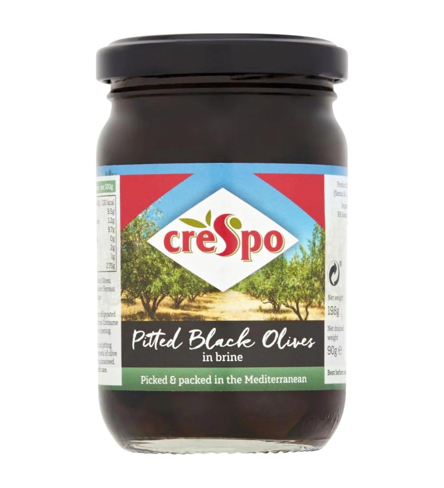 Crespo Pitted Black Olives in Brine 198g