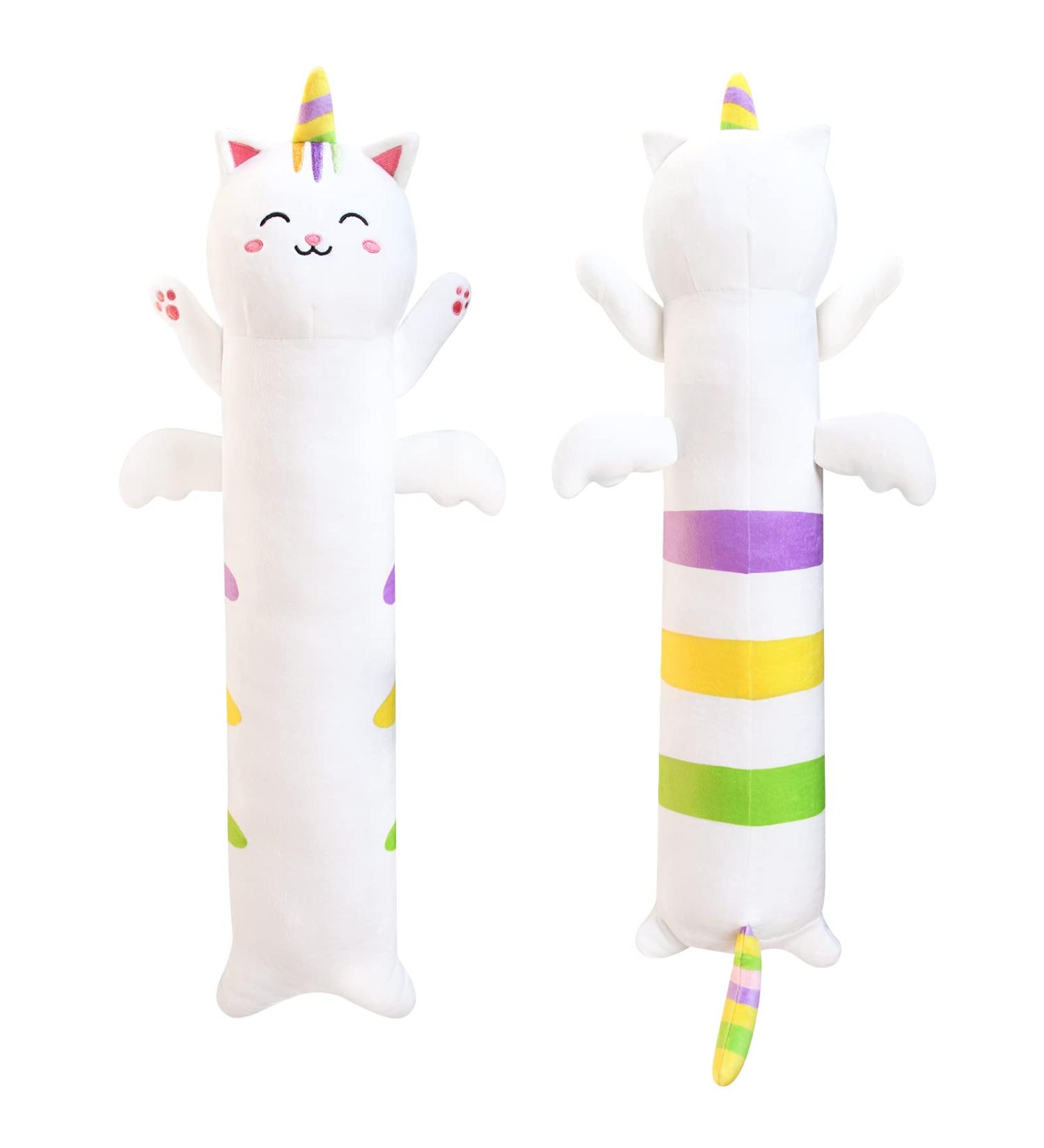 80cm Long Unicorn Plush Pillow | Kawaii Unicorn Stuffed Animal Hugging Pillow | Birthday Christmas Halloween Gift | White - Buy Online on GoSupps.com