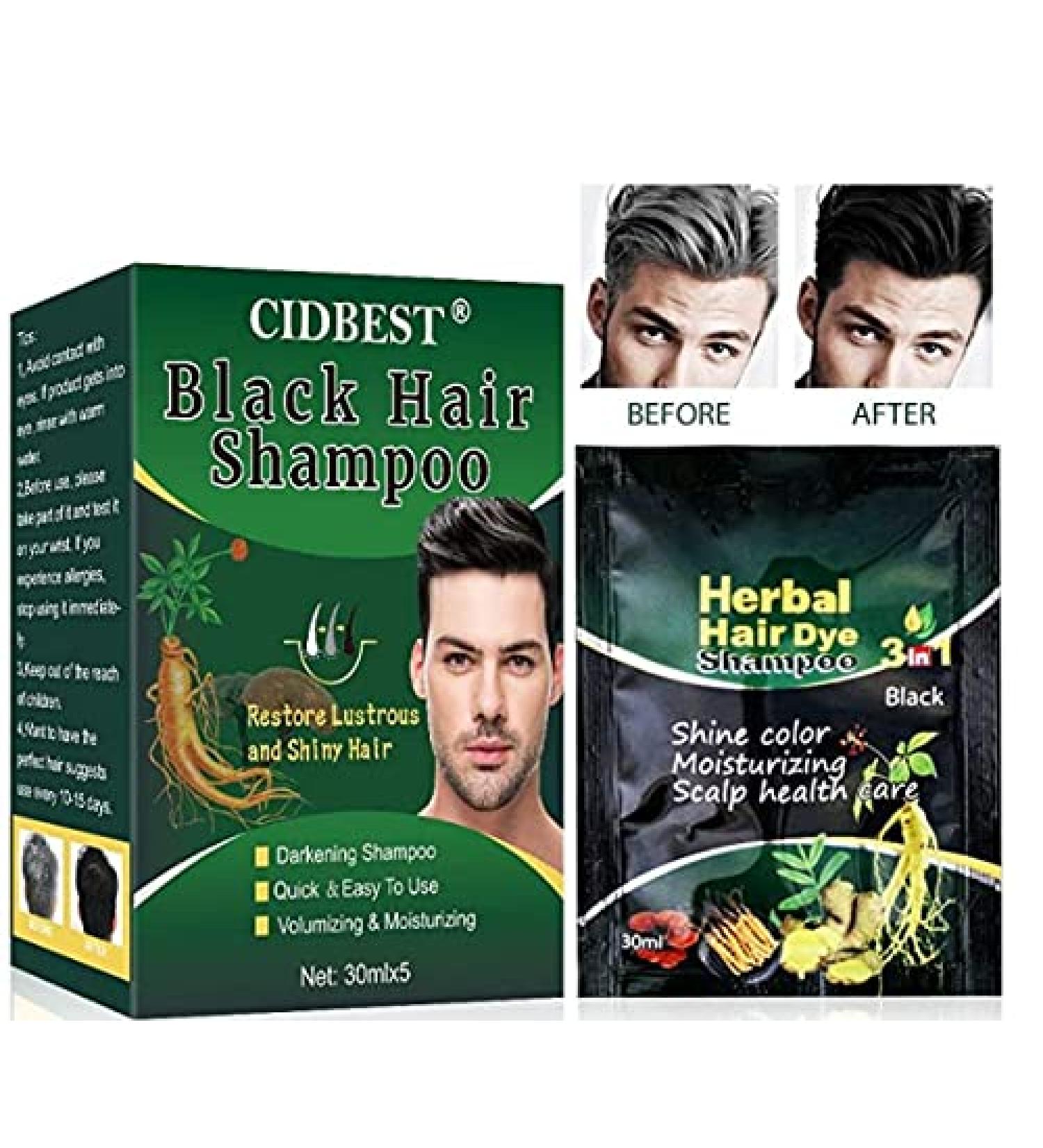 Mroobest Black Hair Shampoo - Natural Darkening & Instant Dye Shampoo for Volumizing Moisturizing Shiny Hair | Suitable for Men & Women - Buy Online on GoSupps.com