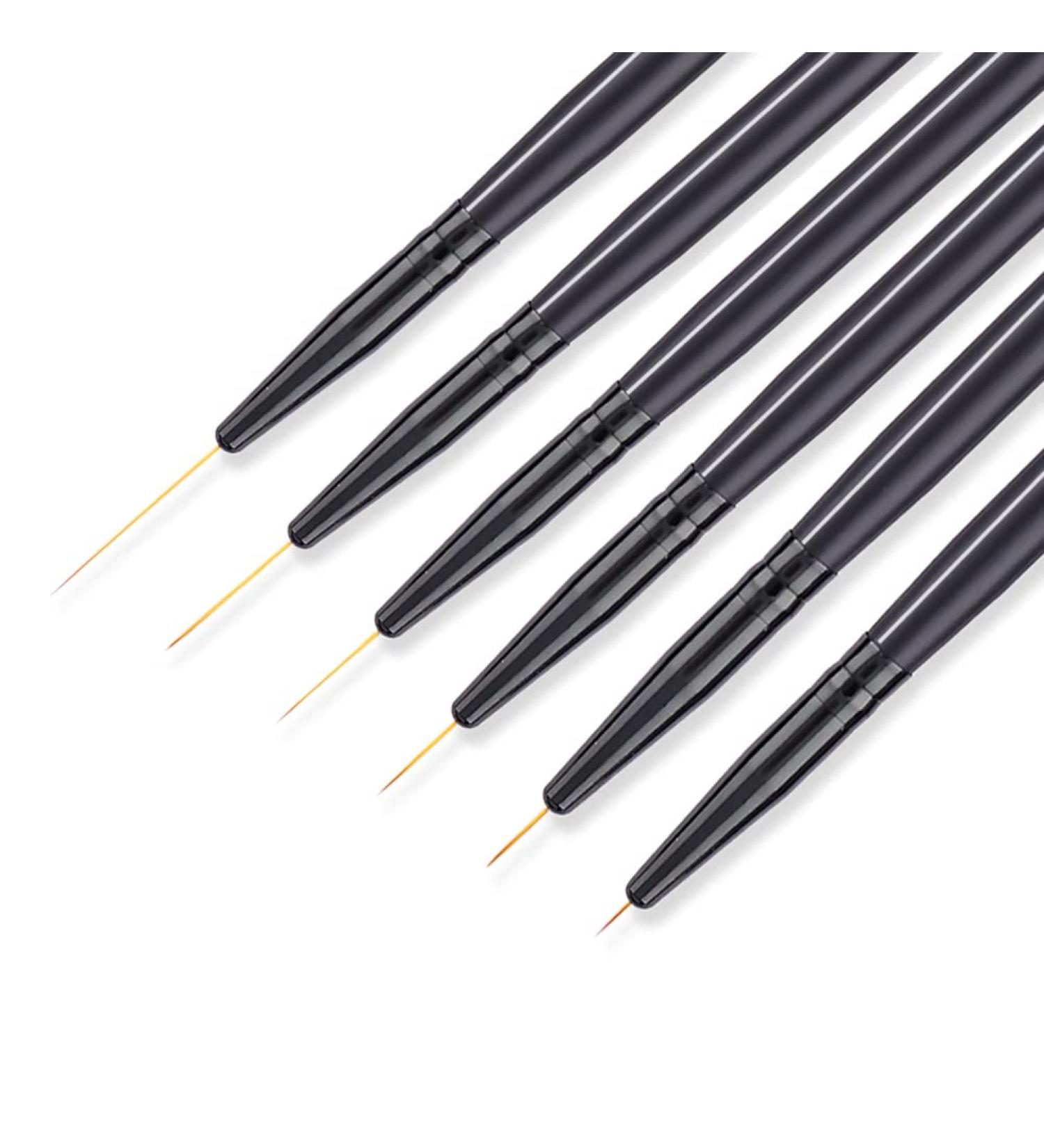 6Pcs Nail Art Brushes for Fine Lines & Details - Gel Polish Painting Brushes Set for Long & Thin Designs - Nail Art Liner Brushes Kit (7/9/11/15/18/25mm) - Buy Online on GoSupps.com