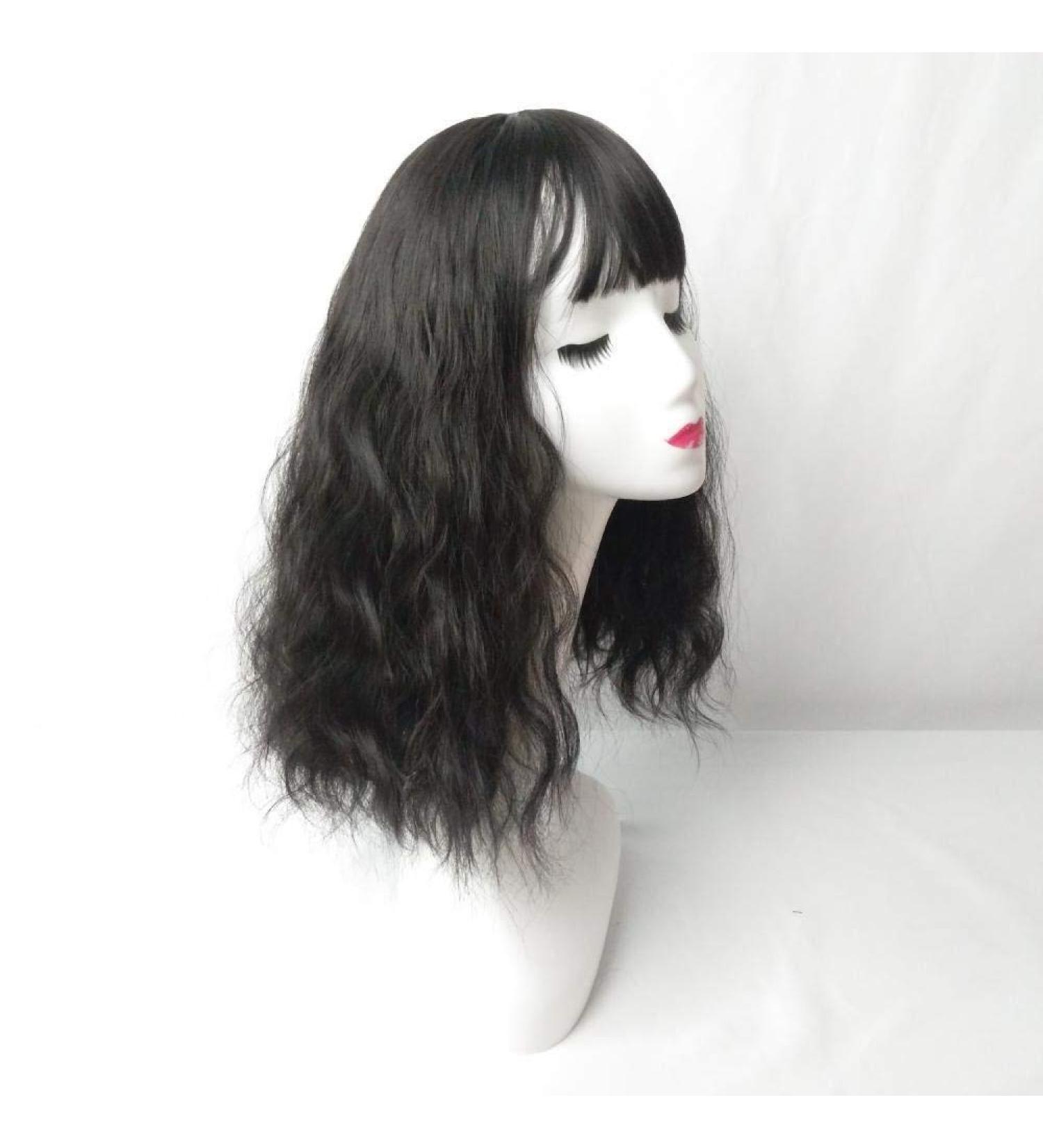European & American Fashion Short Curly Wig for Women - Japanese & Korean Color Options | Light Brown & Black - Buy Online on GoSupps.com