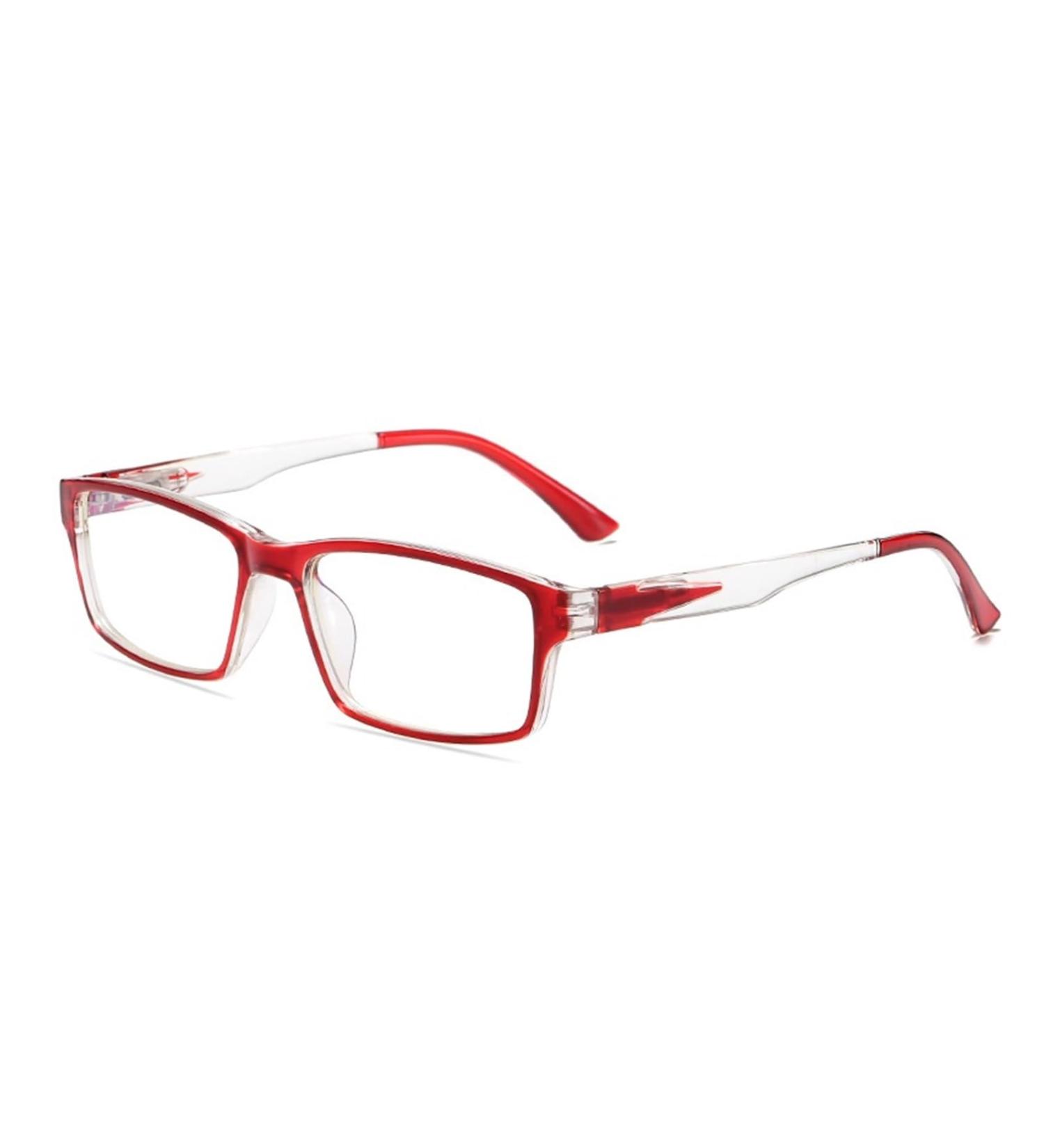 Buy IYNWBJTS 2823 Finished Myopia Glasses 100 to 600 Degrees | Red Transparent Eyewear for Clear Vision - Buy Online on GoSupps.com