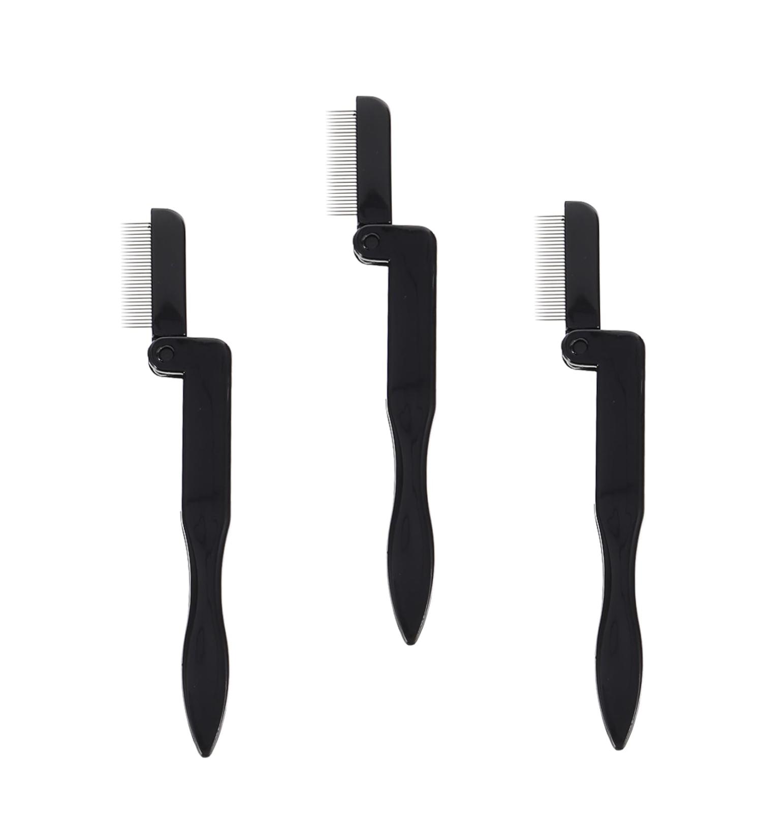 FRCOLOR 3pcs Folding Eyelash Comb Set - Eyelash & Eyebrow Shaping Lengthening Hair Separator Brush - Curly Eyelash Steel Comb - Buy Online on GoSupps.com