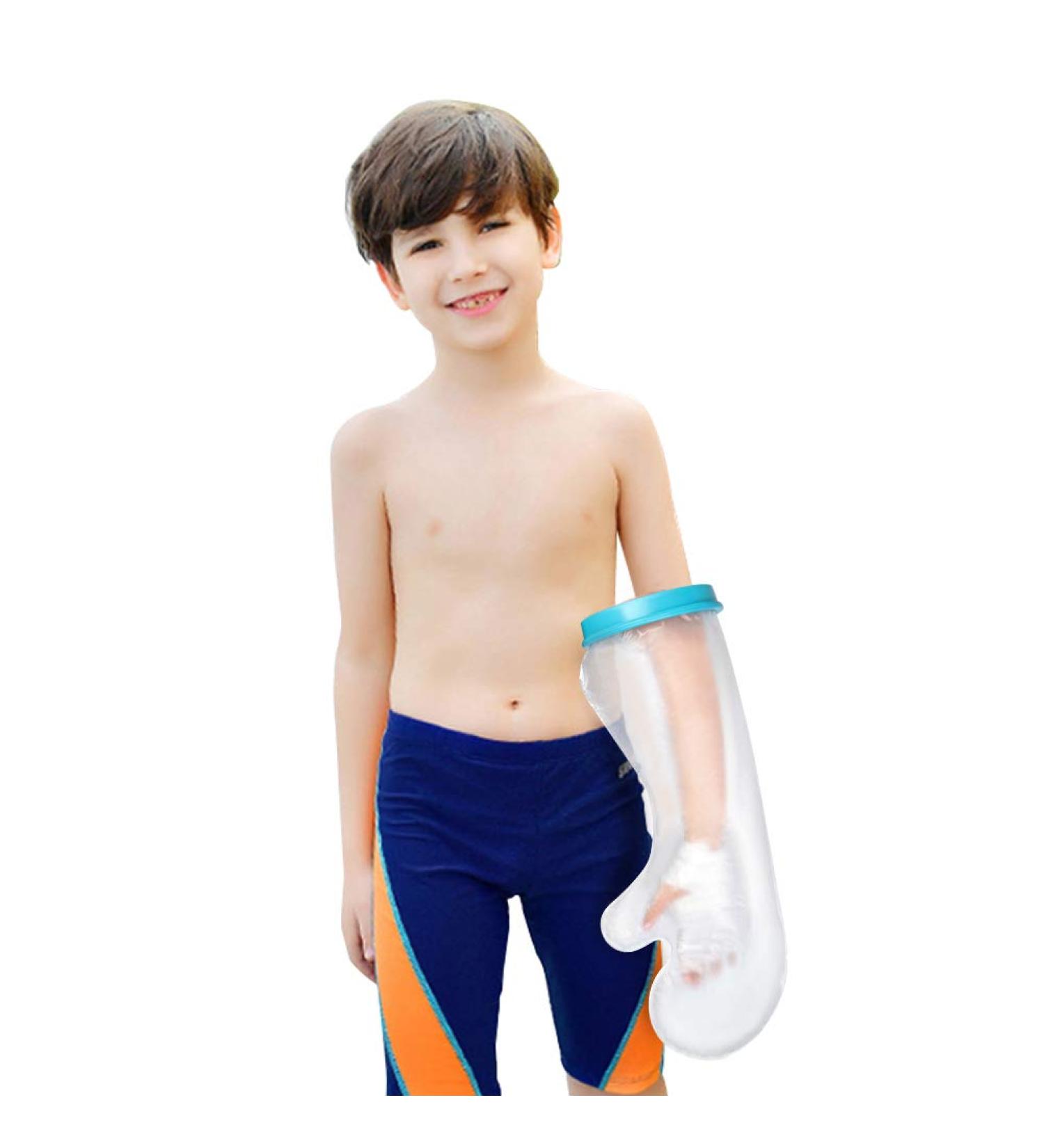 Kids Waterproof Arm Cast Cover 19 inch - Reusable Sleeve for Broken Wrist, Elbow, Fingers - Shower Dressing Protector for Children - Fits 6-7 Yrs - Fasola - Buy Online on GoSupps.com