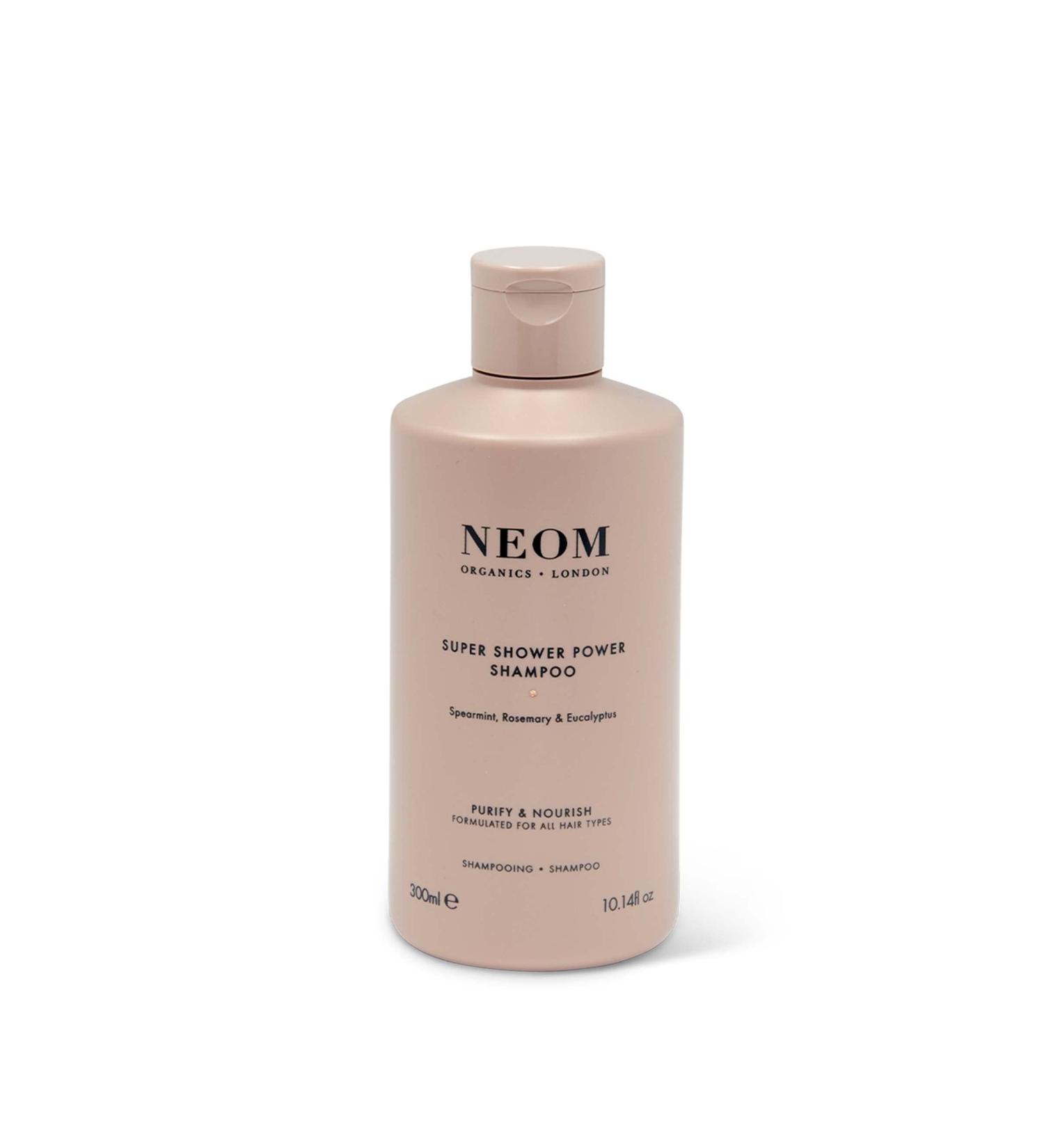 Neom Super Shower Power Natural Shampoo 300ml | Purifying Spearmint Rosemary & Eucalyptus Cleansing | Vegan & All Hair Types Friendly - Buy Online on GoSupps.com
