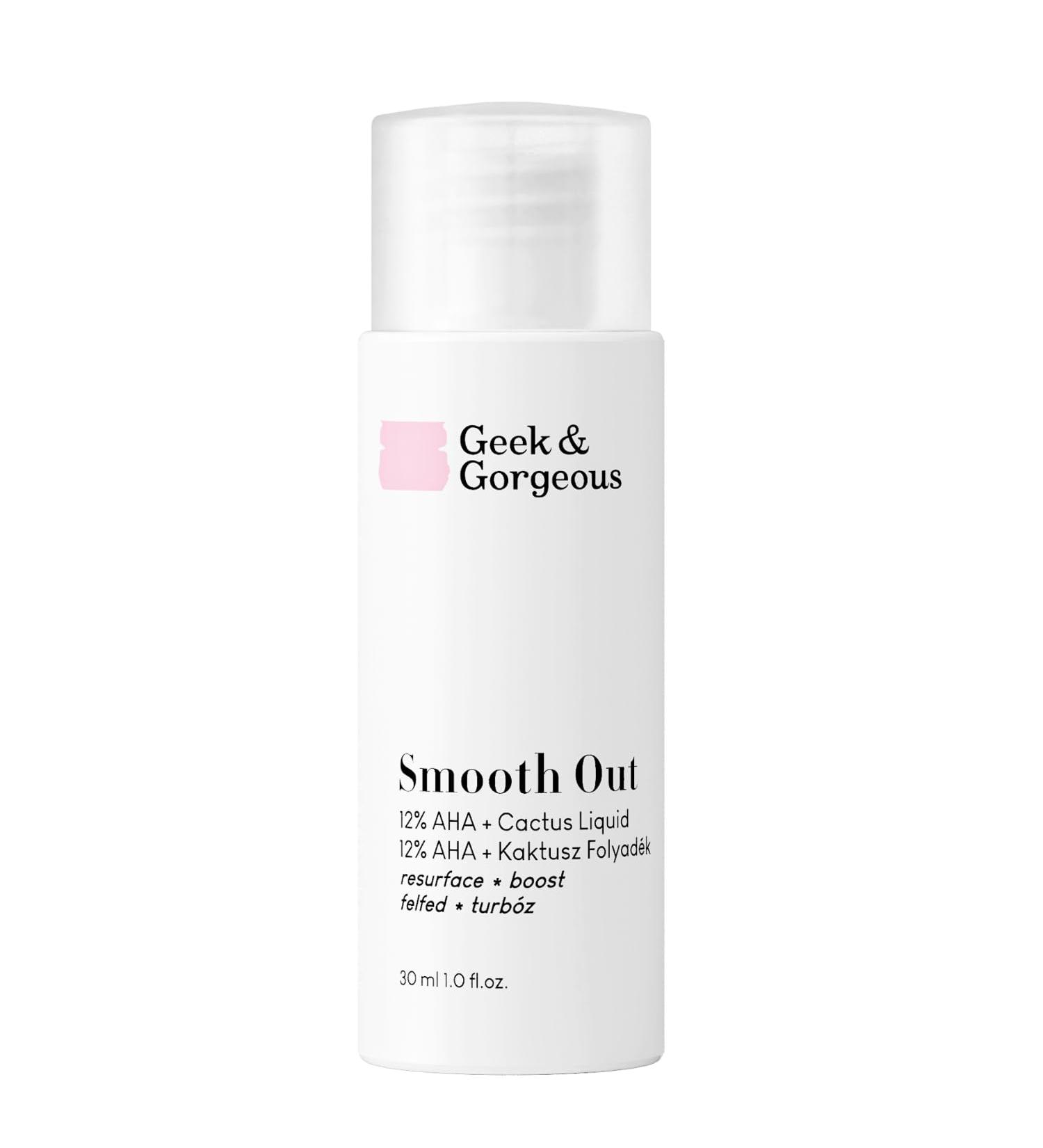 Geek & Gorgeous Smooth Out 12% AHA Peeling - Anti-Aging Treatment with Fig Cactus Extract for All Skin Types - 30ml - Buy Online on GoSupps.com