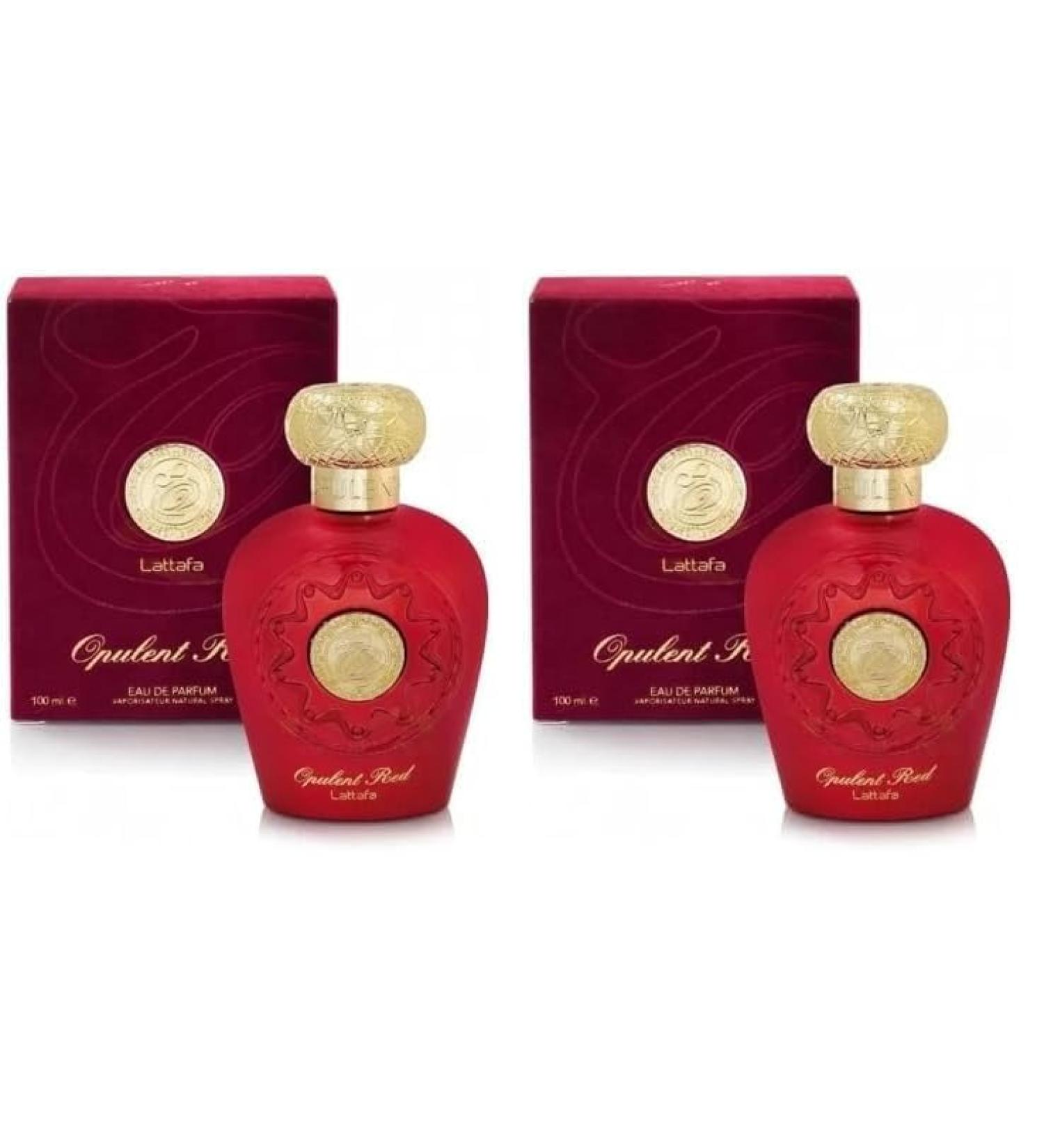 Lattafa Perfumes Opulent Red for Unisex Eau de Parfum Spray 3.4 Ounce (137662) (Pack of 2) Modern 3.40 Fl Oz (Pack of 2)