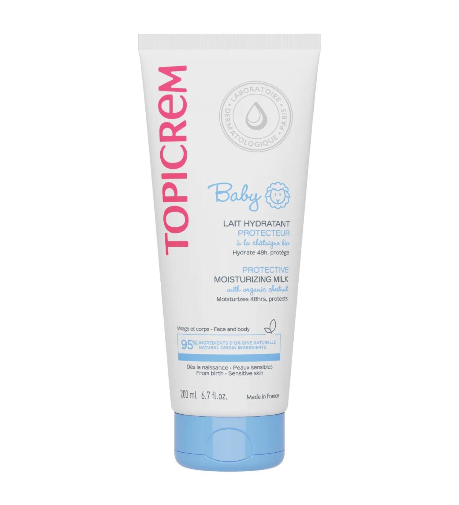  Topicrem Topicrem - Baby Protective Moisturizing Lotion for Baby Face & Body - 48-hour hydration nourishes protects the skin - Creamy texture delicate fragrance sensitive skin - Made in France - 200 ml - Buy Online on GoSupps.com