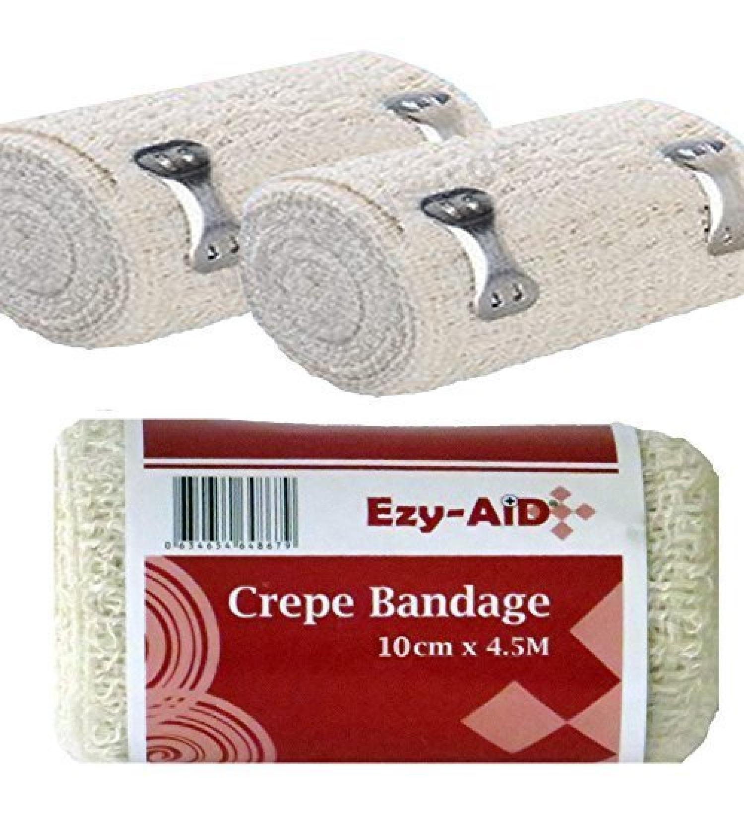 12pk- 10cm x 4.5M Ezy-Aid Crepe Bandage - Premium Quality