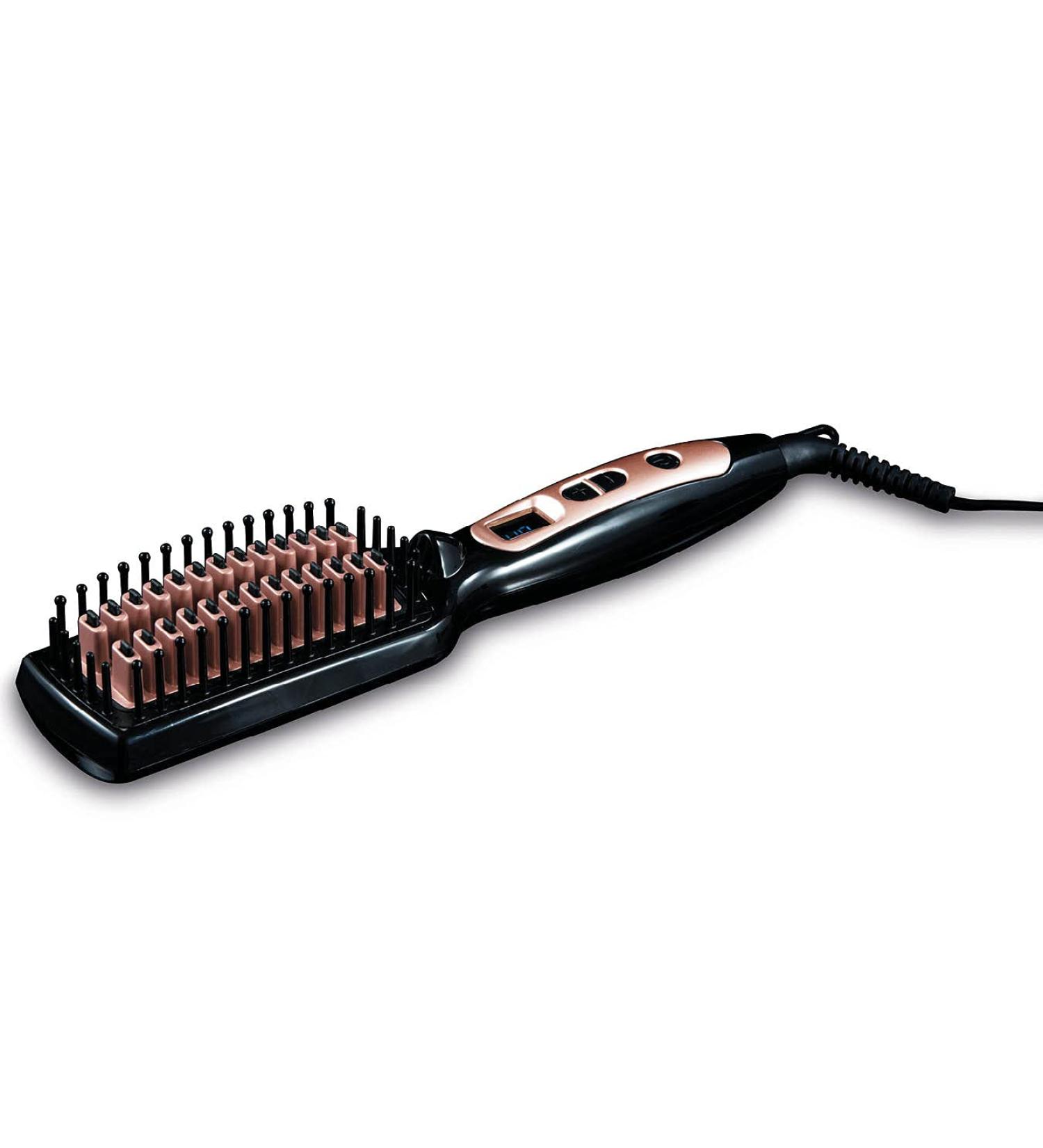 Carmen C81058 Noir Straightening Brush with LED Screen - Black & Rose Gold - Buy Online on GoSupps.com