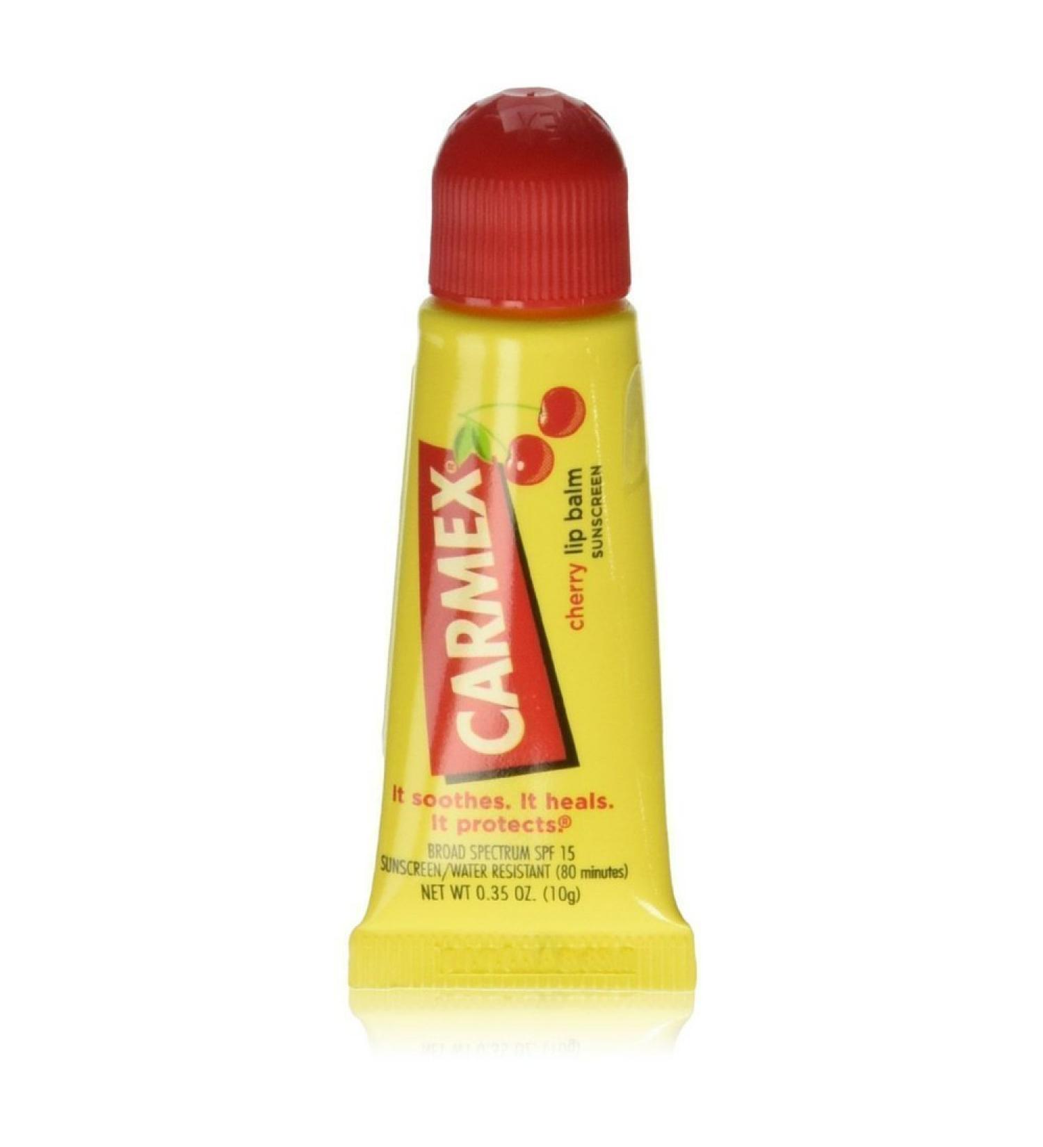 Carmex Cherry Lip Balm SPF 15 - Soothing Moisturizer for Soft Lips | 0.35 oz - International Shipping Available - Buy Online on GoSupps.com