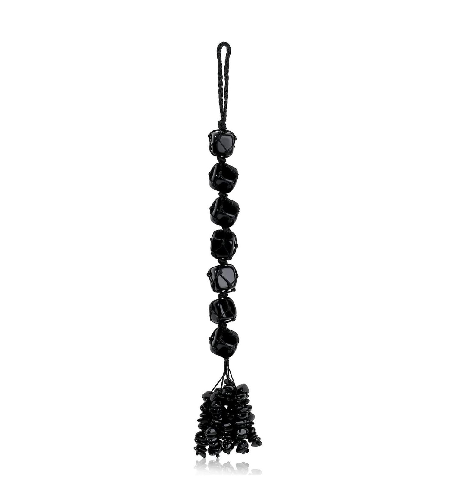 Black Obsidian Crystal Hanging Decor for Car Rearview Mirror - Healing Gemstones Gift - Buy Online on GoSupps.com