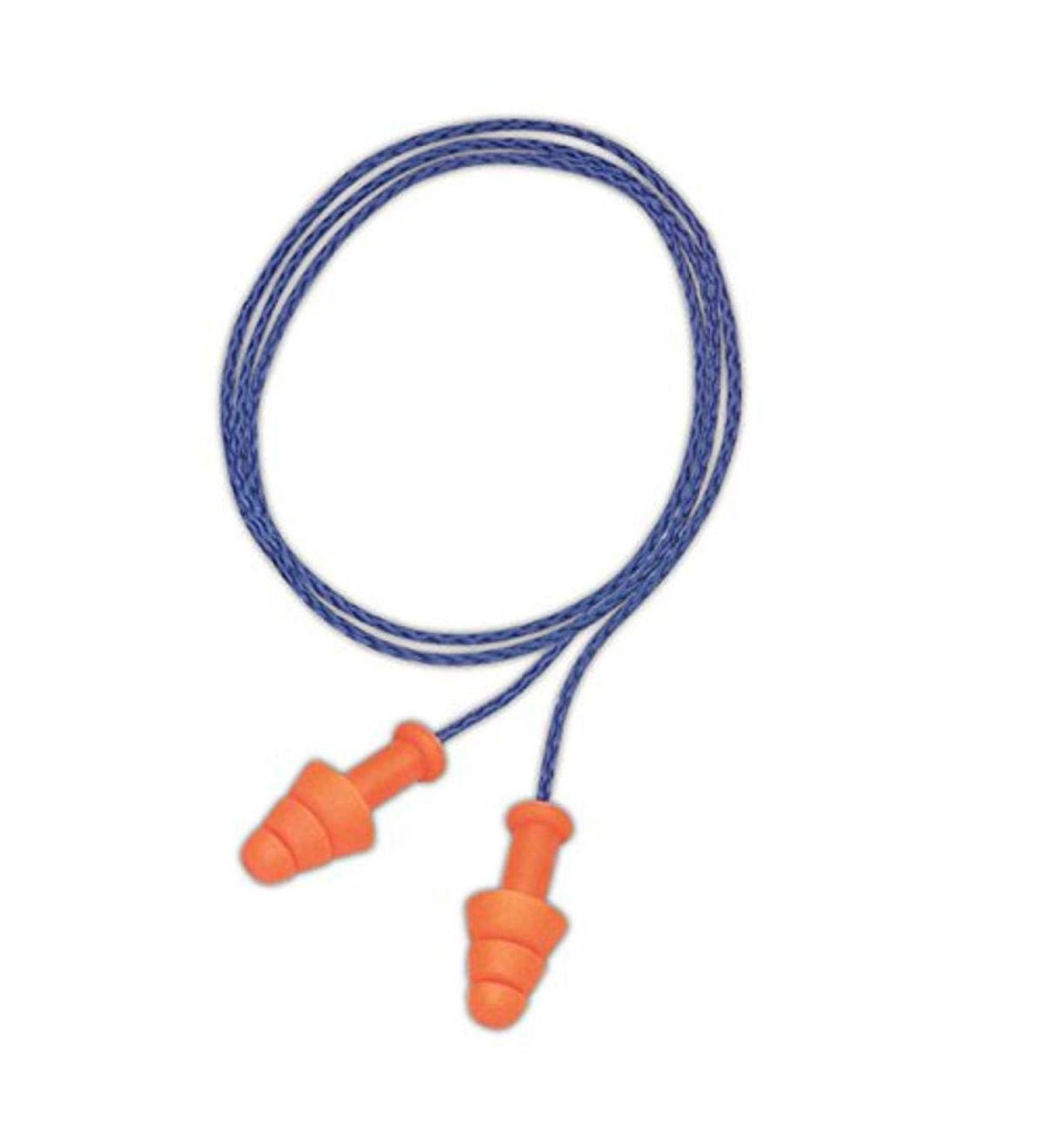 Honeywell SMF-30 Howard Leight SmartFit Reusable Orange Foam Corded Earplugs 100 Pairs One Size Orange with Blue Chord (Pack of 100)