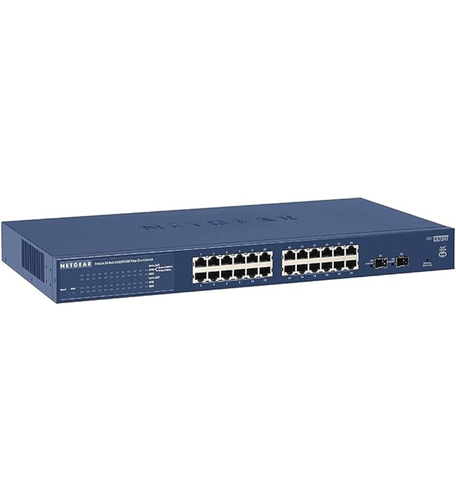NETGEAR 24-Port Gigabit Ethernet Smart Managed Pro Switch (GS724Tv4) - with 2 x 1G SFP  Desktop/Rackmount  and ProSAFE Lifetime Protection - Buy Online on GoSupps.com