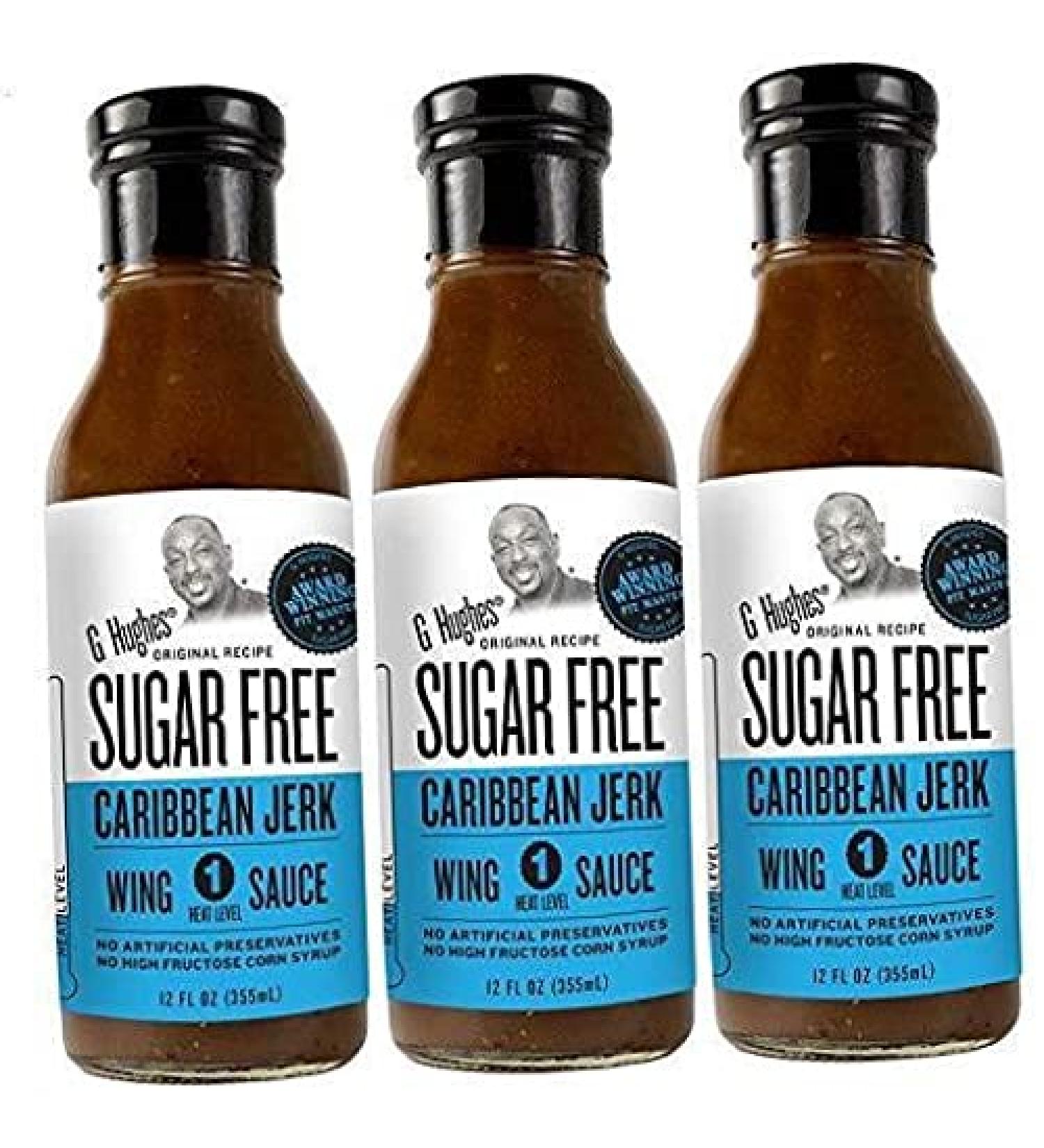 Sugar Free Caribbean Jerk Wing Sauce (3 pack) | Jerk Sauce with Bold Island Flavors thats Gluten-Free, Low Carb, Vegan, Low Fat | Fits Reduced Sugar Lifestyles, Keto Friendly .pack