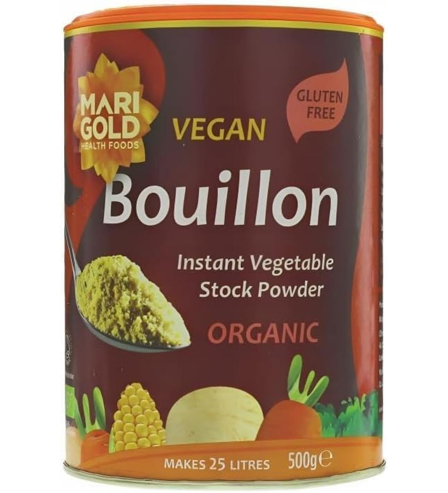 Marigold Health Foods Organic Vegetable Bouillon Powder - Vegan & Gluten Free - Makes 25 litres - 500g (Pack of 3)