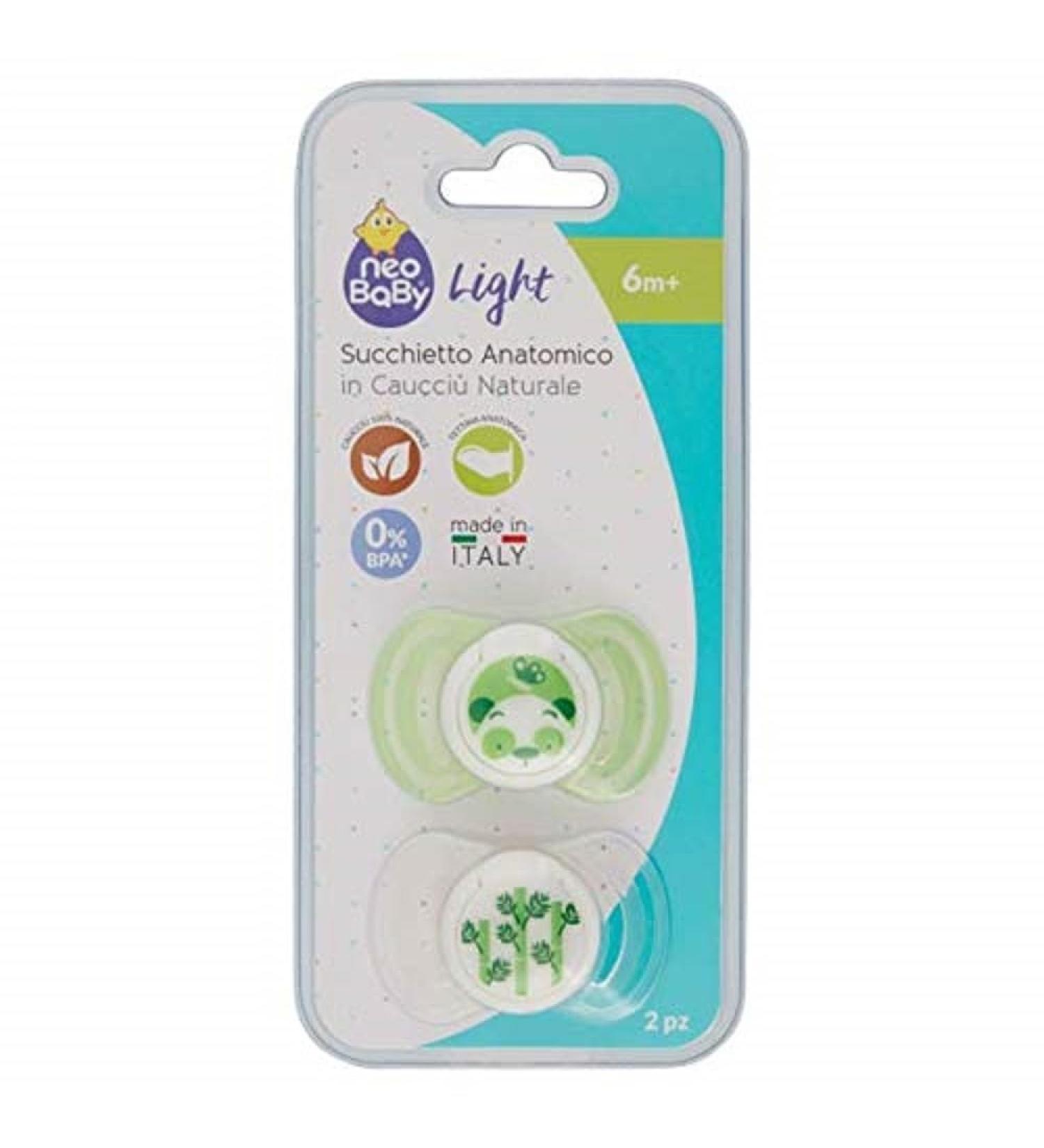 NEO BABY Light Anatomical Pacifier Natural Rubber 6 M+ 2 pieces