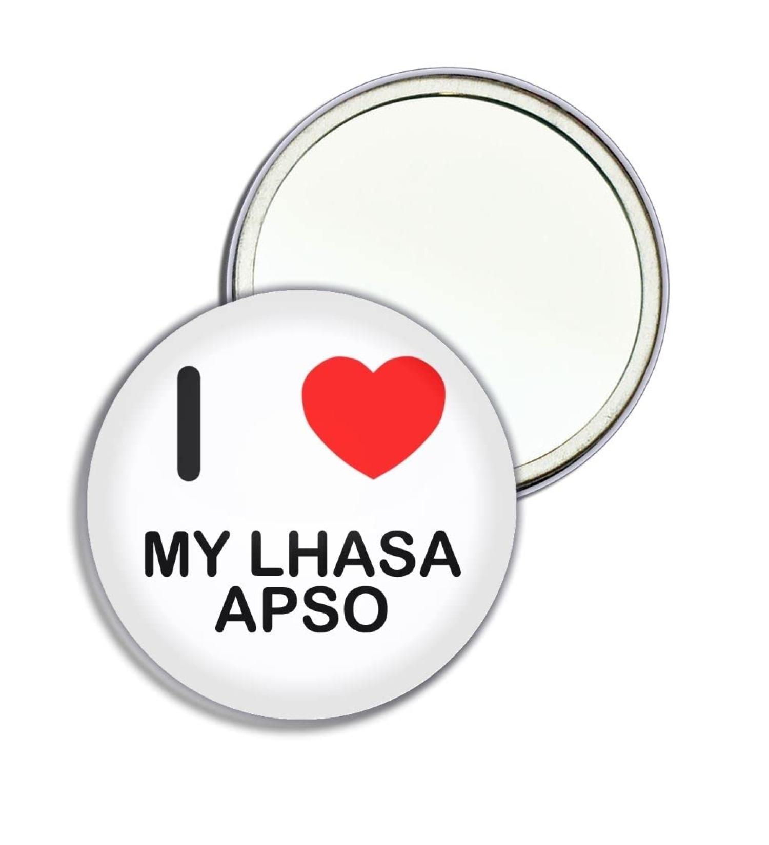 I Love My Lhasa Apso - 77mm Round Compact Mirror - Buy Online on GoSupps.com