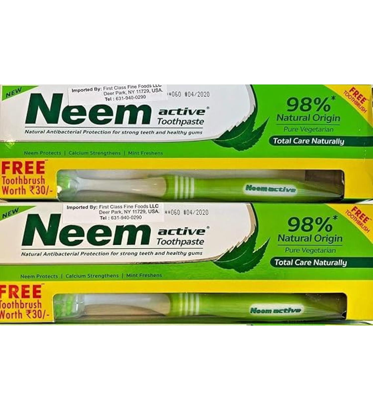 Neem Active Herbal Toothpaste 98% Natural Origin 2 Pack (2 x 7.05 oz)