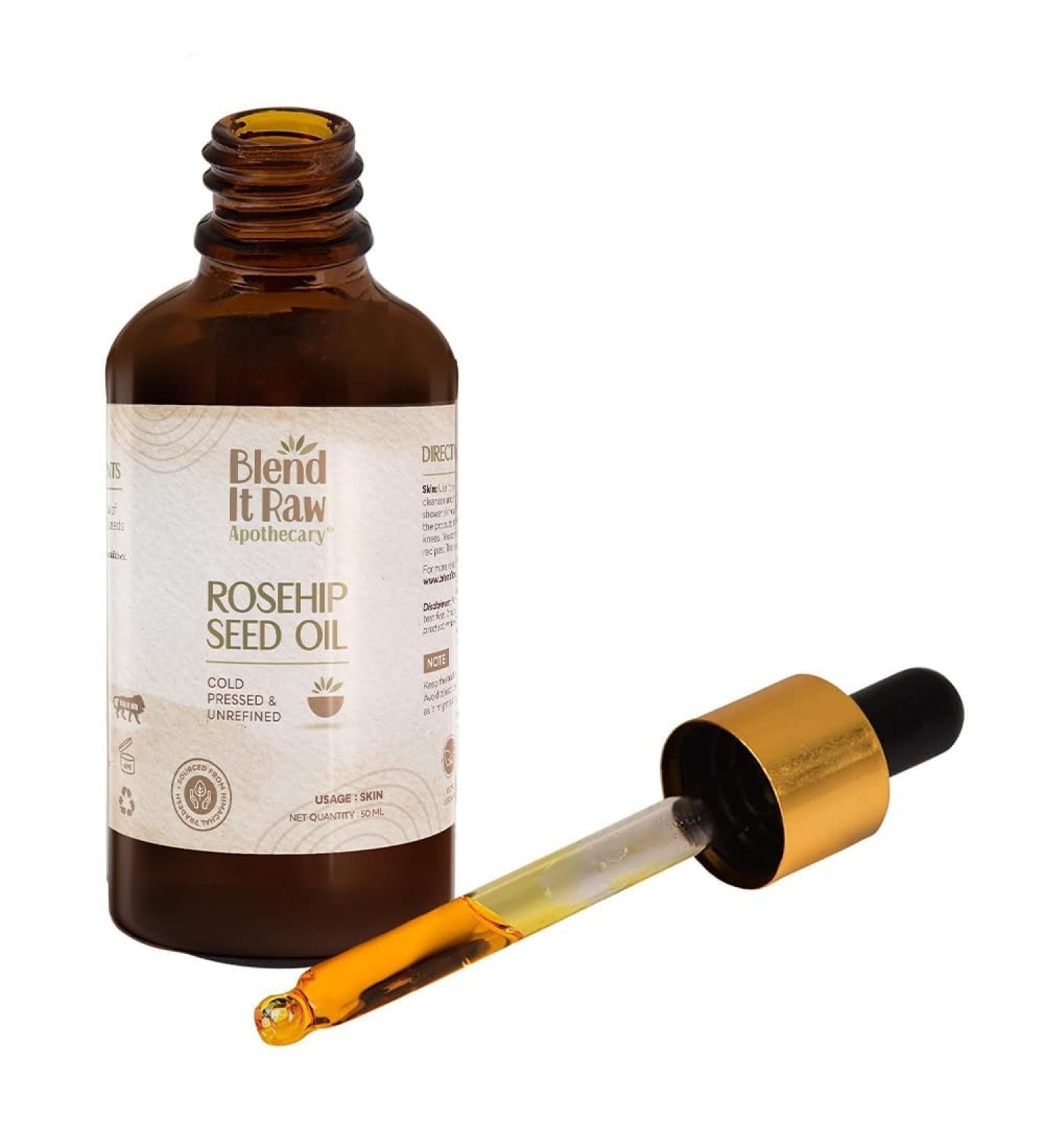 BEMT Rosehip Oil Cold-Pressed Unrefined & 100% Pure | Lightweight Fast-Absorbing Facial Oil | For All Skin Types | 50 ml - Buy Online on GoSupps.com