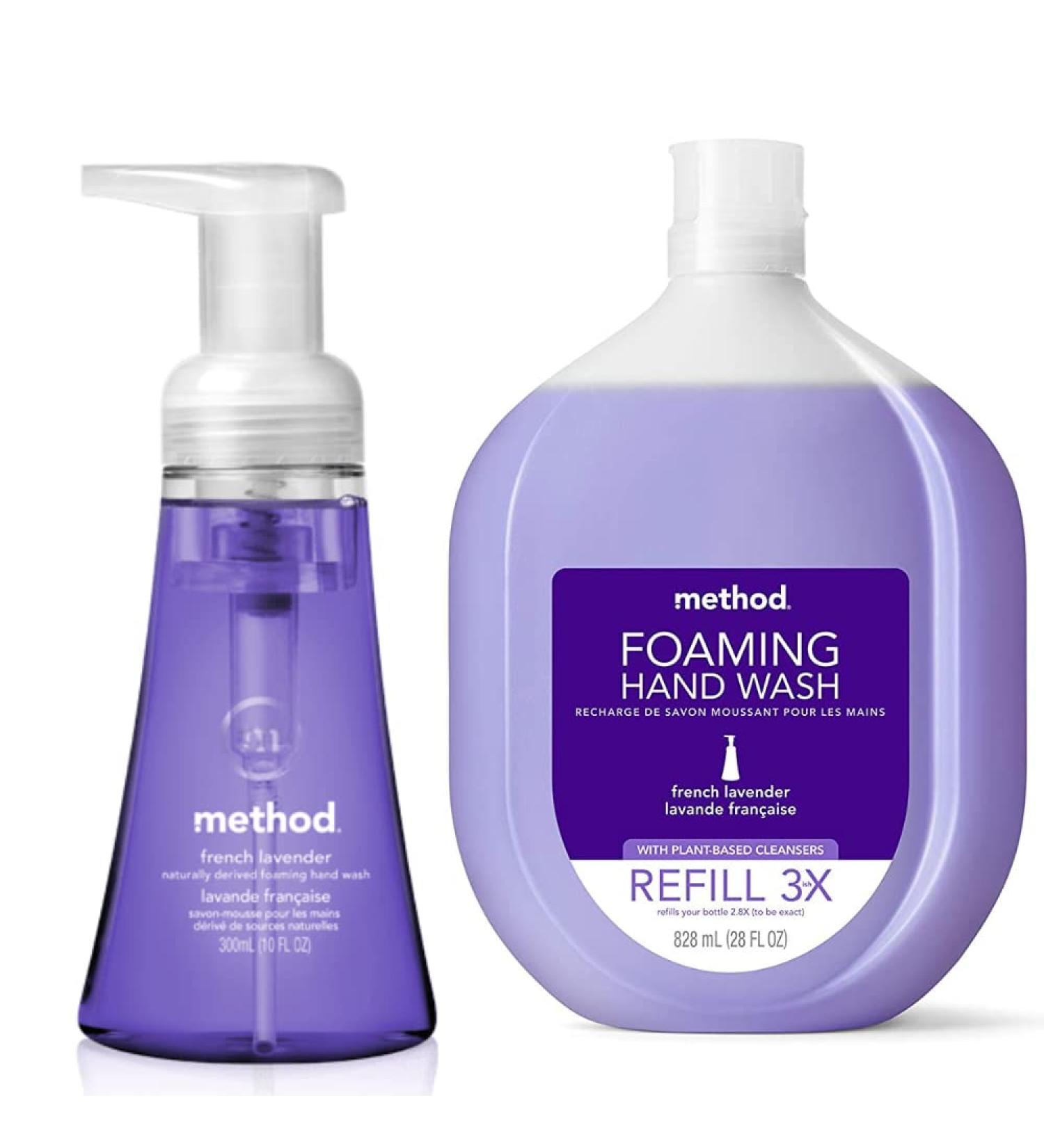 Method French Lavender Foaming Hand Soap Set - 28 Oz Refill + 10 Oz Bottle Dispenser - Buy Online on GoSupps.com