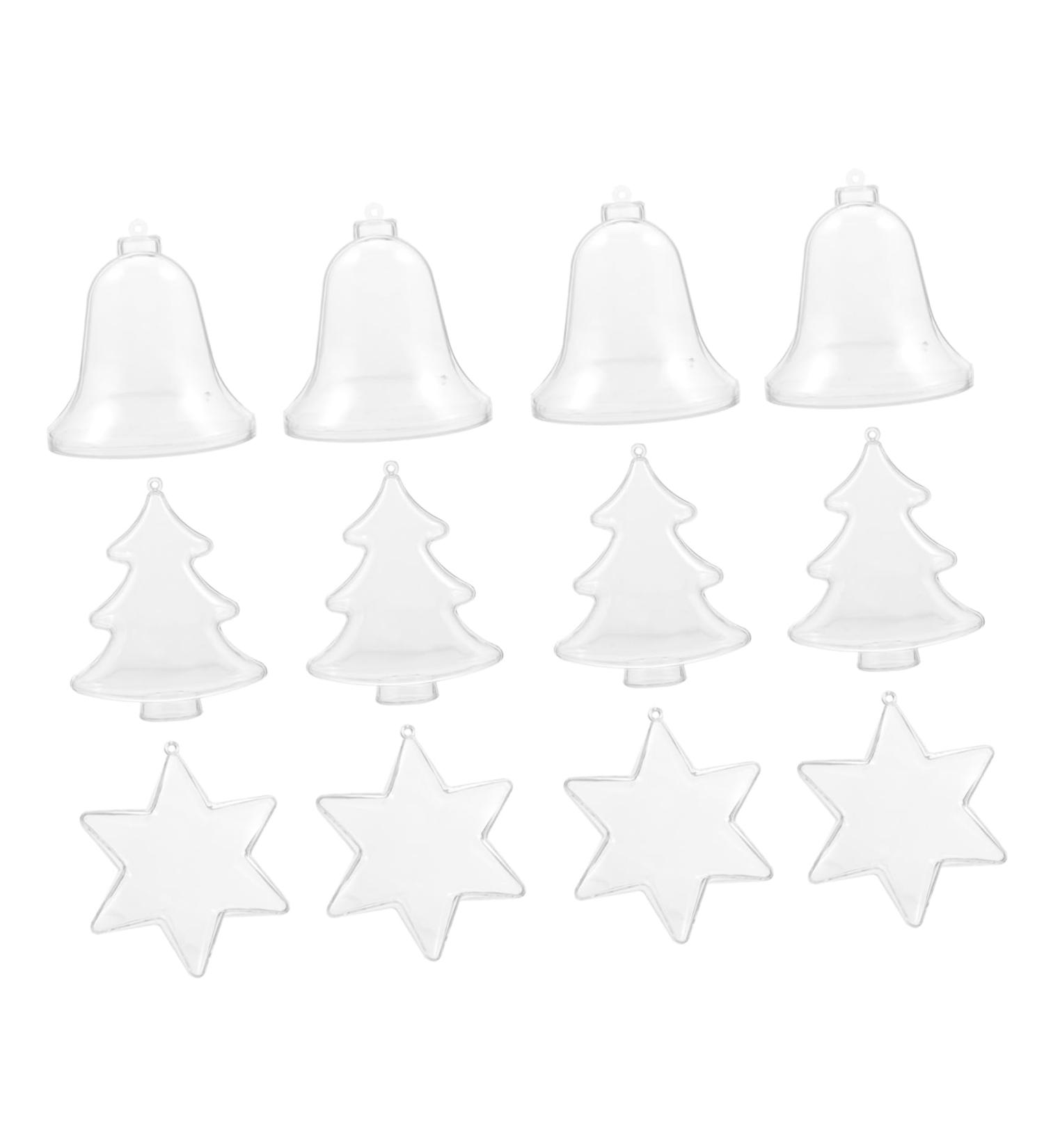 Anneome 12pcs Christmas Decoration Ball Ornament Candy Container Clear Christmas Ball Tree Shape Box - Buy Online on GoSupps.com