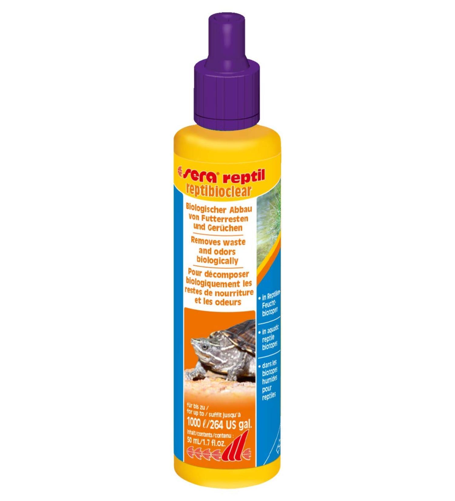 sera reptibioclear 50 ml - Liquid bio-filter medium for removing food residues water turtles 50ml