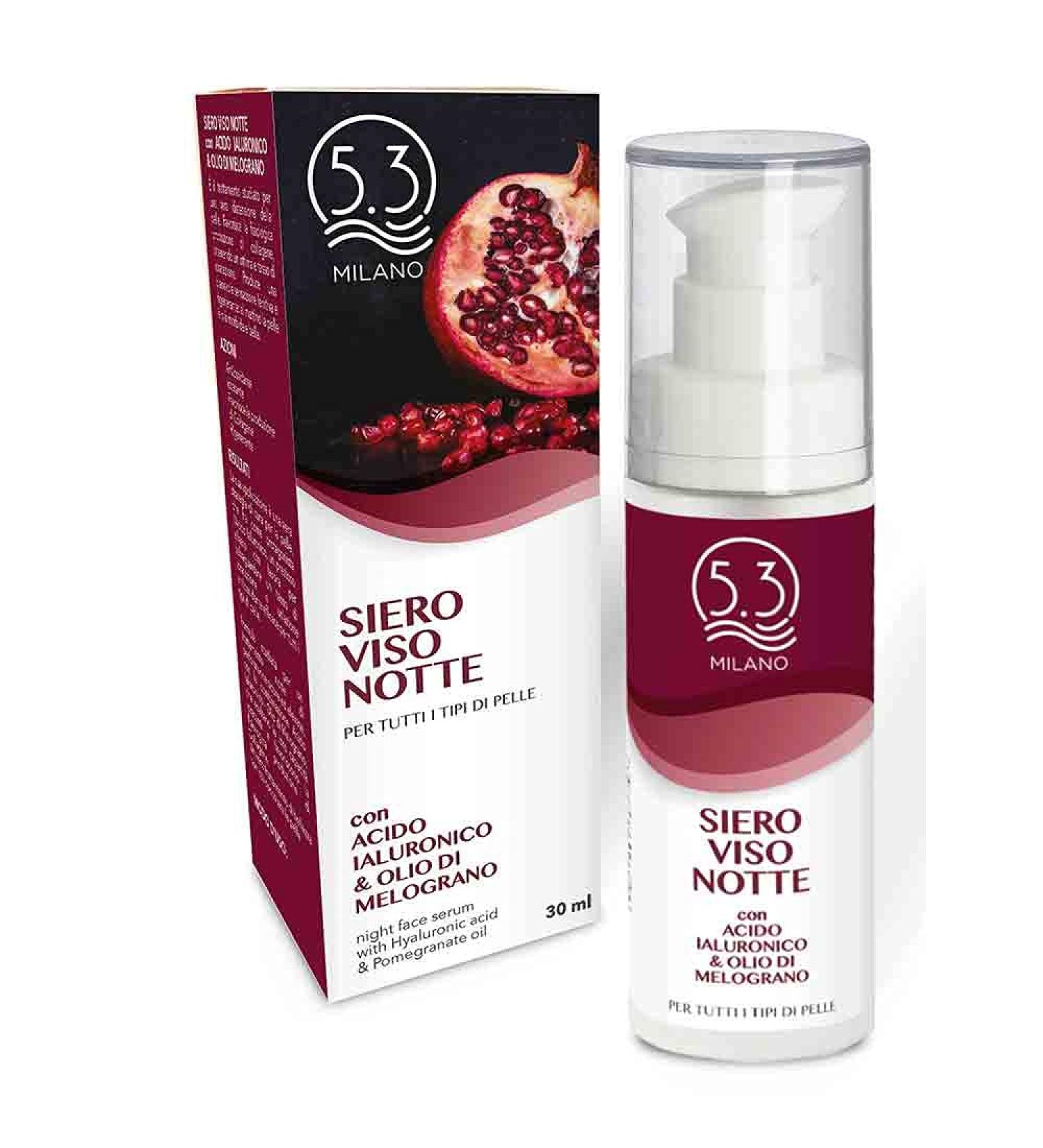 DERMOCURA Night Face Serum with Hyaluronic Acid & Pomegranate Oil 30ml