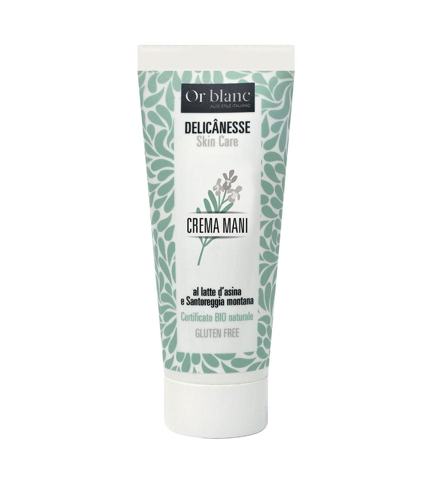 Organic hand cream with donkey milk and mountain savory oil highly moisturizing and emollient protective and regenerating 100% natural organic 100 ml. - Buy Online on GoSupps.com