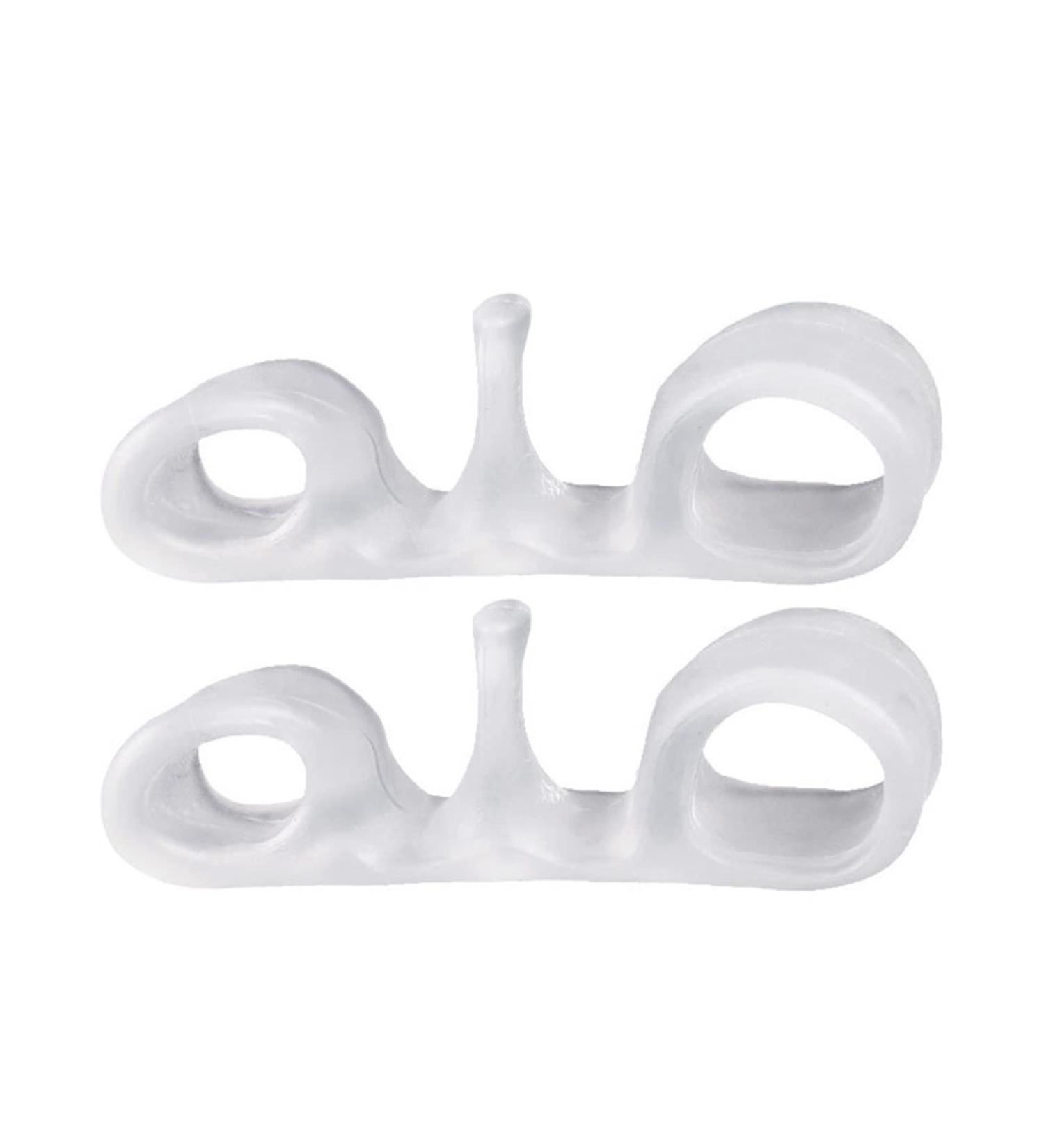 Two Hole Snail Toe Separator Adjuster - Silicone Bunion Correction | White Foot Support for Pain Relief - Buy Online on GoSupps.com